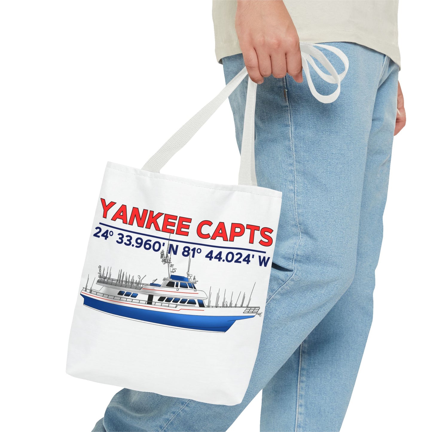 Yankee Capts Tote Bag - Nautical Design for Fishing Lovers
