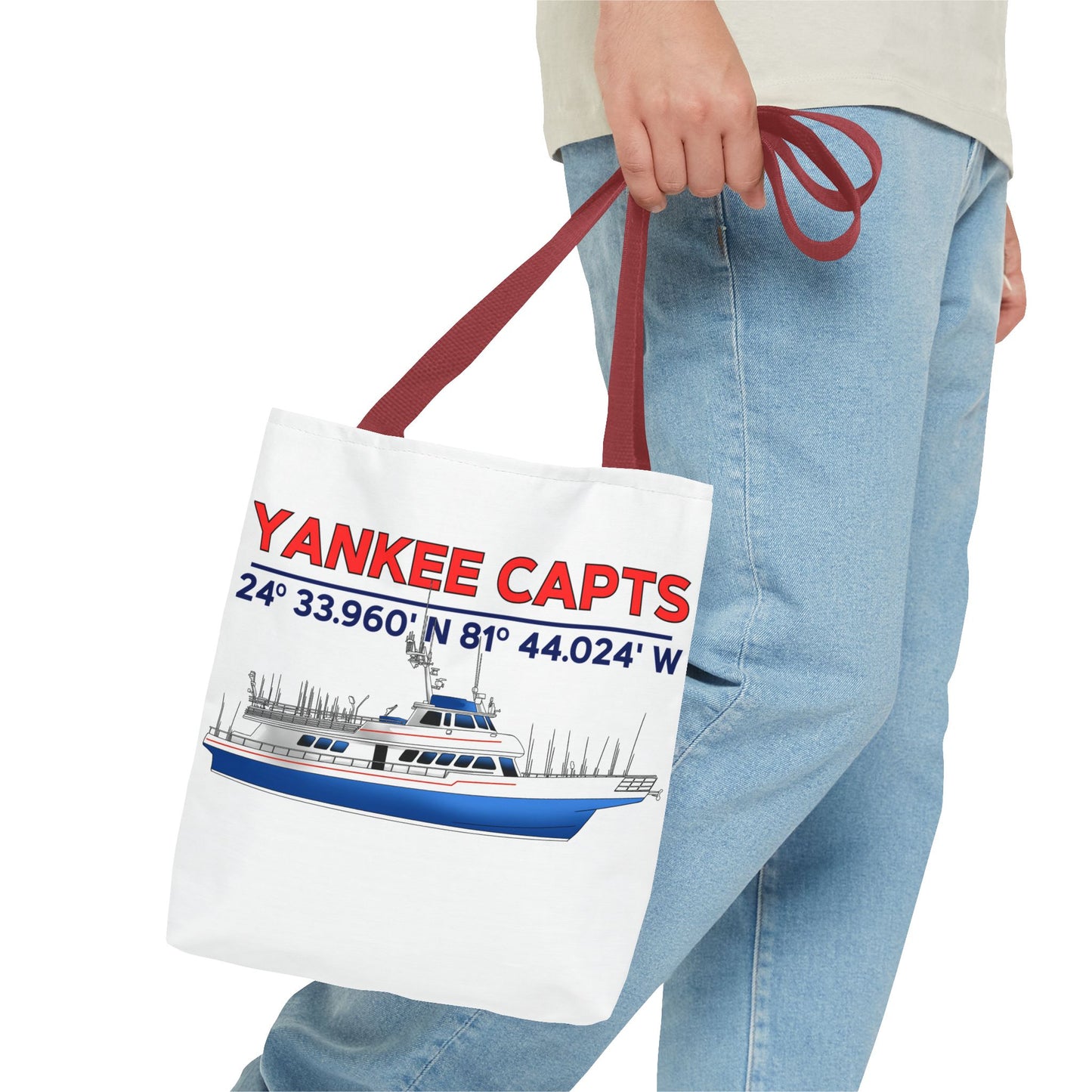 Yankee Capts Tote Bag - Nautical Design for Fishing Lovers