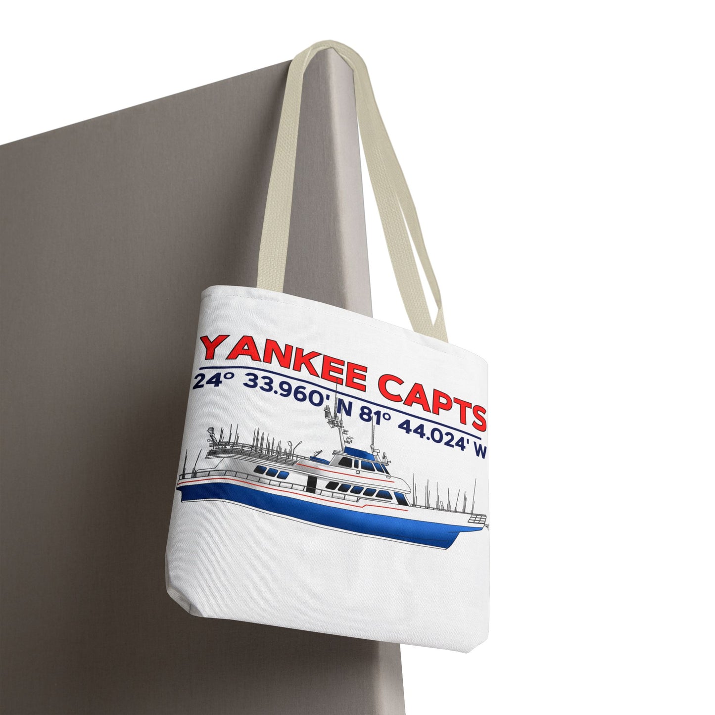 Yankee Capts Tote Bag - Nautical Design for Fishing Lovers