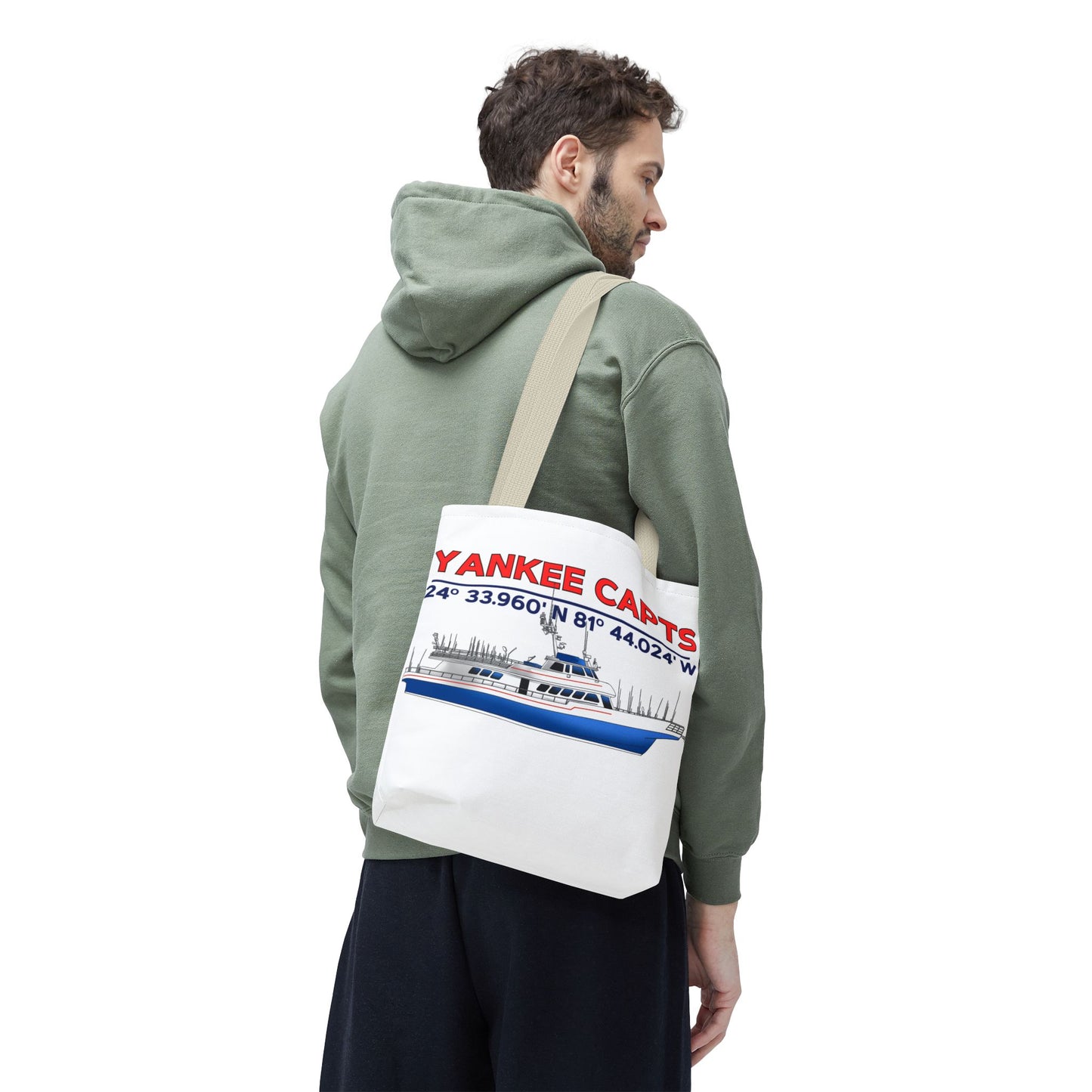 Yankee Capts Tote Bag - Nautical Design for Fishing Lovers