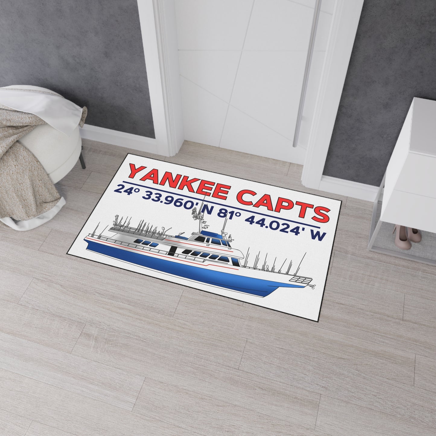 Yankee Capts Nautical Heavy Duty Floor Mat - Perfect for Fishing Enthusiasts