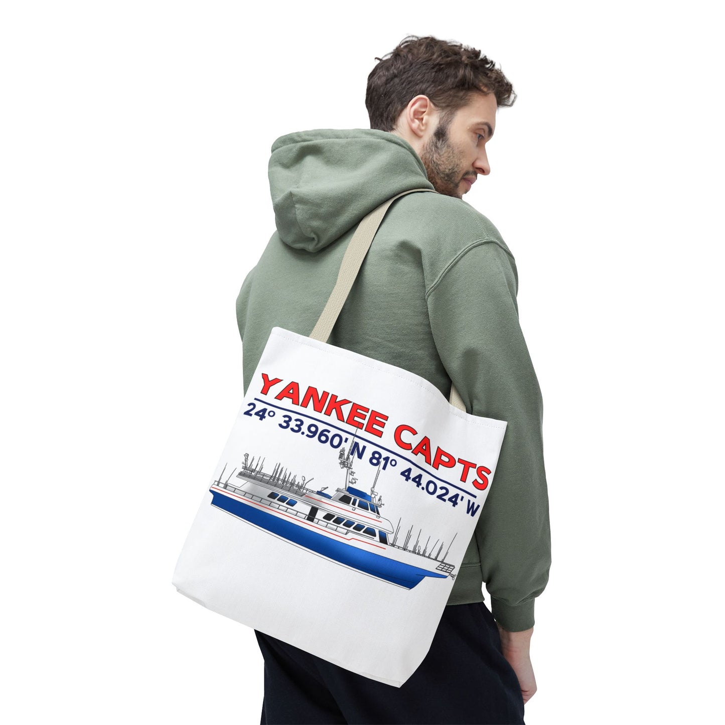 Yankee Capts Tote Bag - Nautical Design for Fishing Lovers