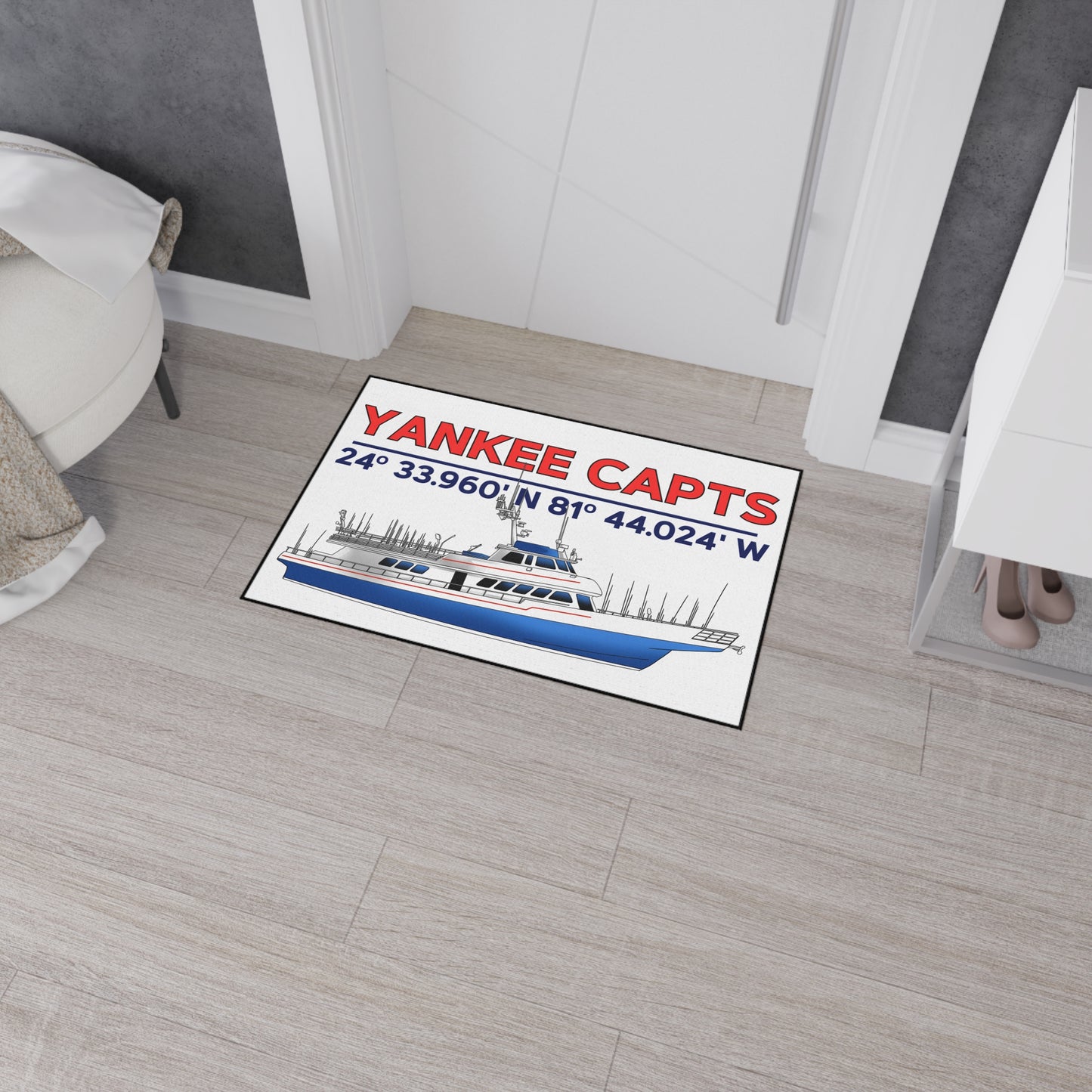 Yankee Capts Nautical Heavy Duty Floor Mat - Perfect for Fishing Enthusiasts