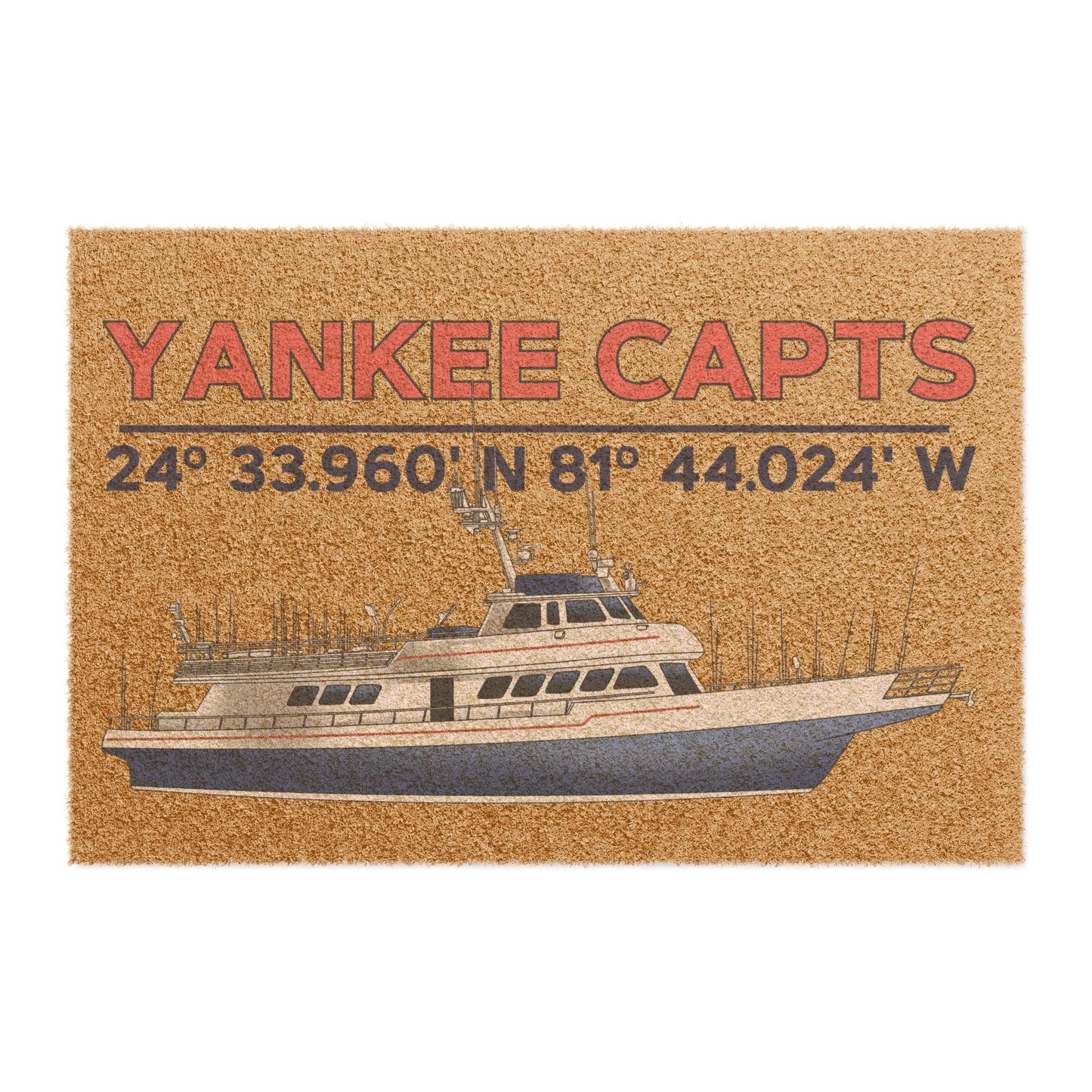 Yankee Capts Nautical Doormat with Boat Design - Welcome Home Style