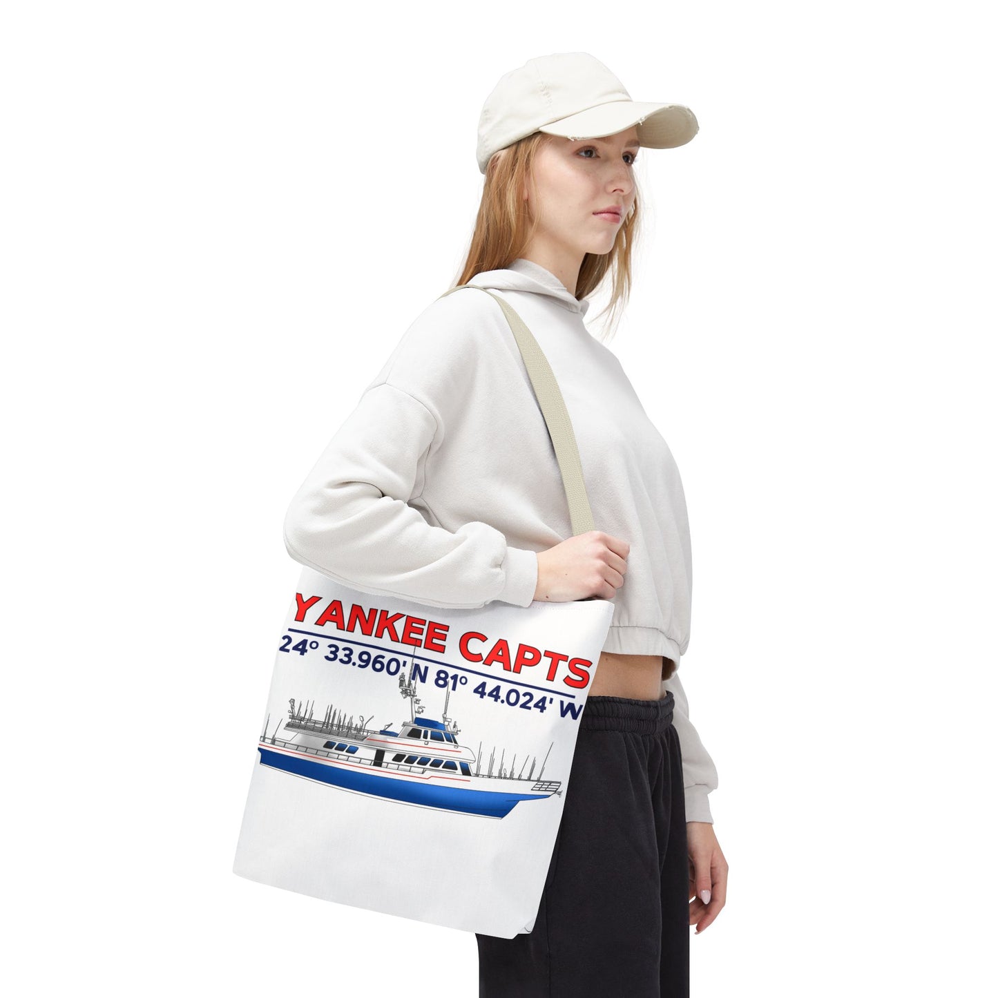 Yankee Capts Tote Bag - Nautical Design for Fishing Lovers