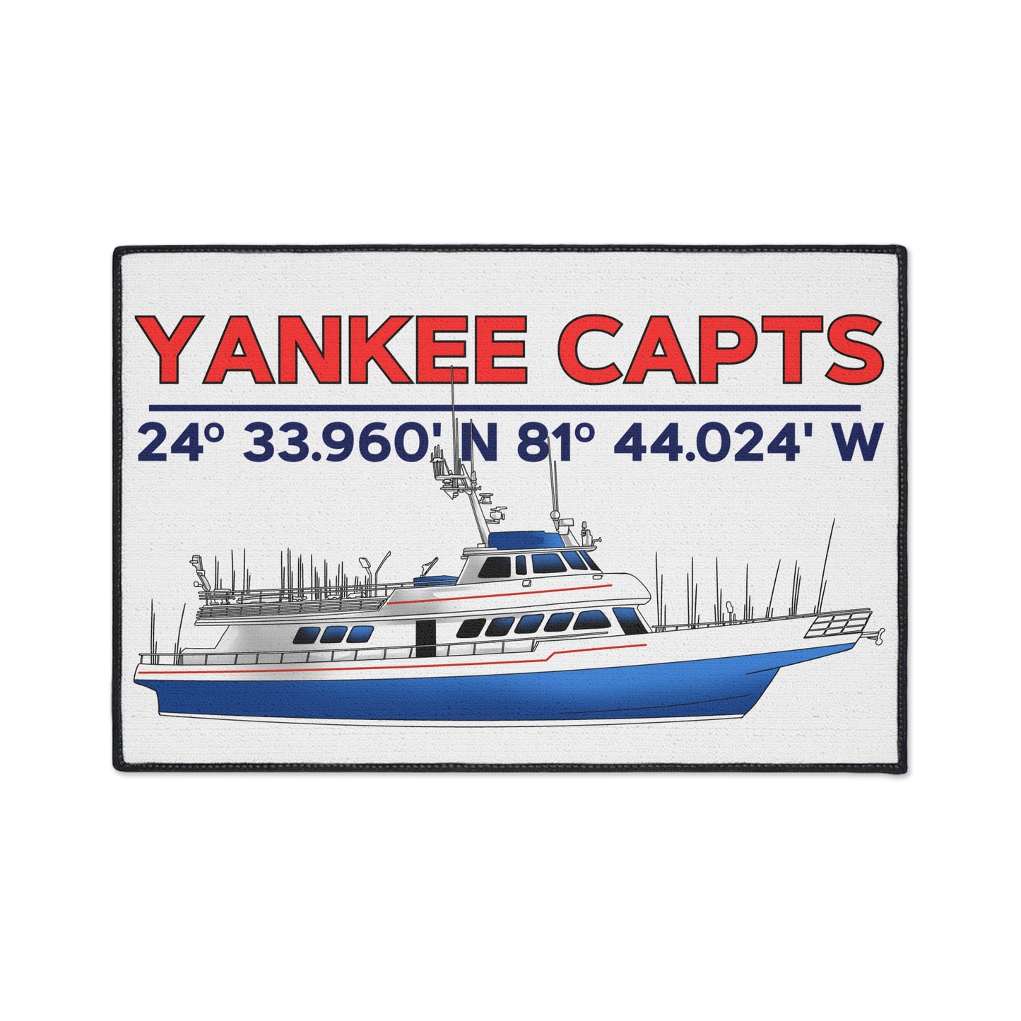 Yankee Capts Nautical Heavy Duty Floor Mat - Perfect for Fishing Enthusiasts