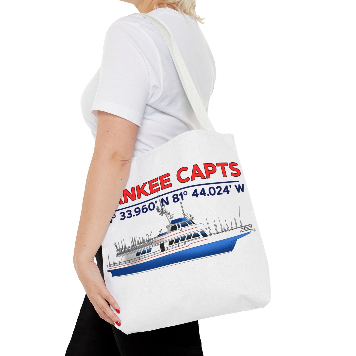 Yankee Capts Tote Bag - Nautical Design for Fishing Lovers