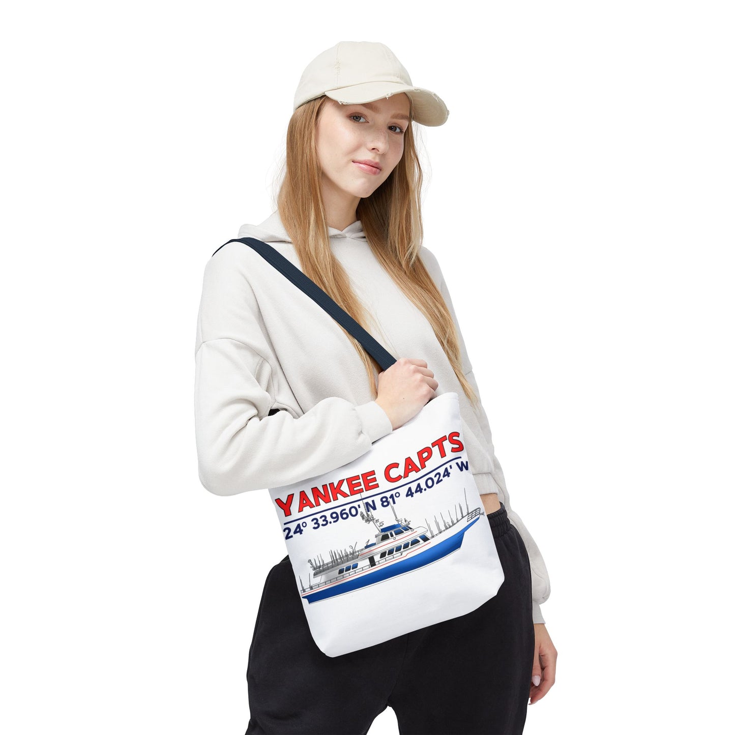 Yankee Capts Tote Bag - Nautical Design for Fishing Lovers