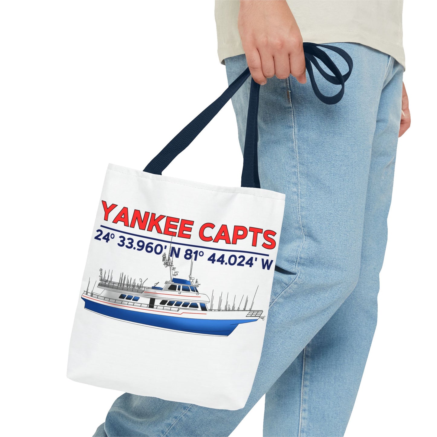 Yankee Capts Tote Bag - Nautical Design for Fishing Lovers