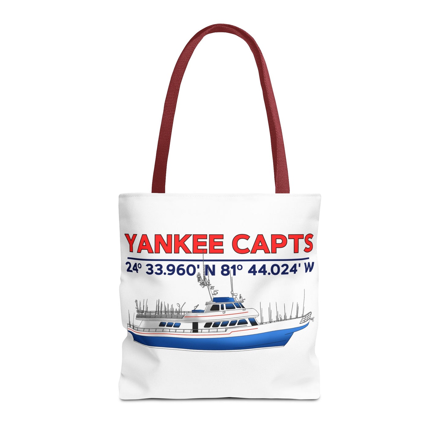 Yankee Capts Tote Bag - Nautical Design for Fishing Lovers
