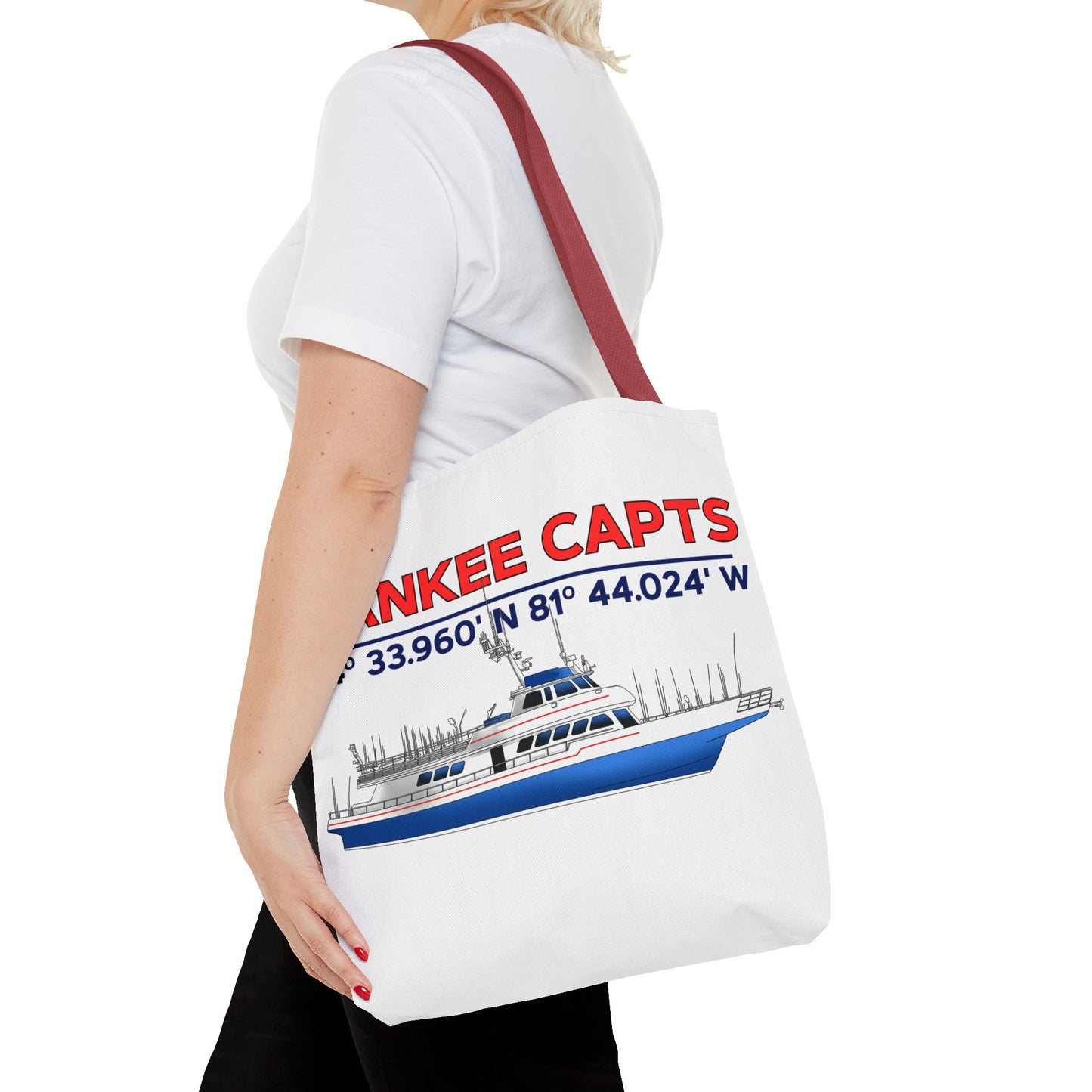 Yankee Capts Tote Bag - Nautical Design for Fishing Lovers