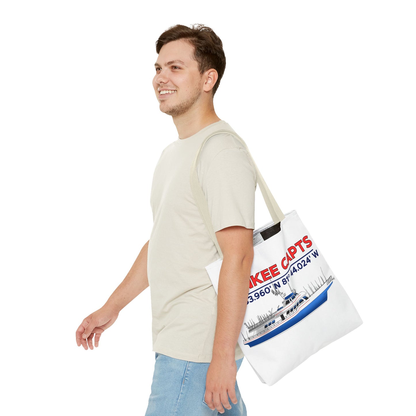 Yankee Capts Tote Bag - Nautical Design for Fishing Lovers