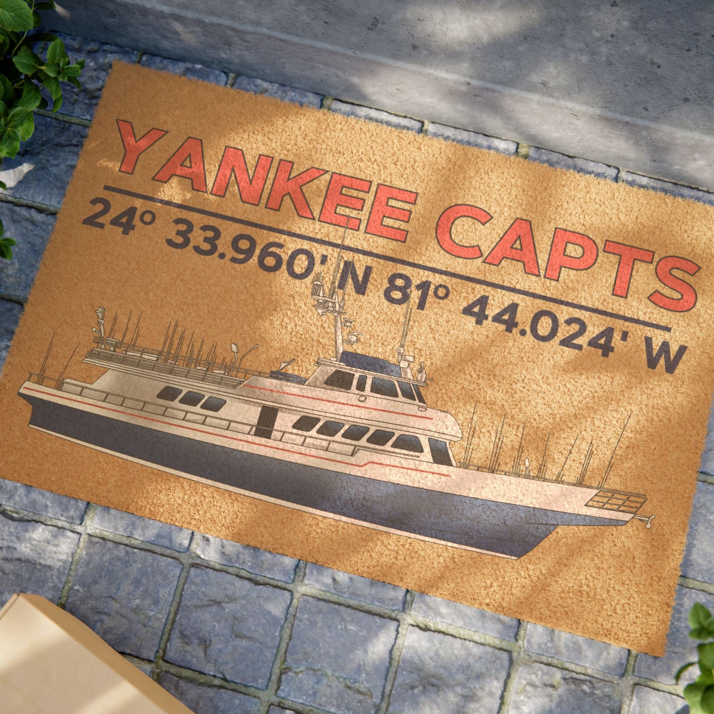 Yankee Capts Nautical Doormat with Boat Design - Welcome Home Style