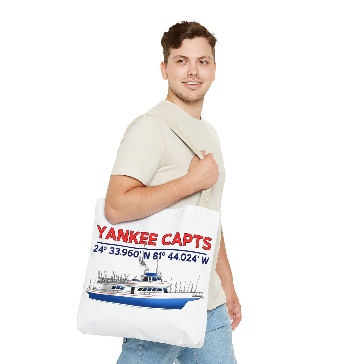 Yankee Capts Tote Bag - Nautical Design for Fishing Lovers