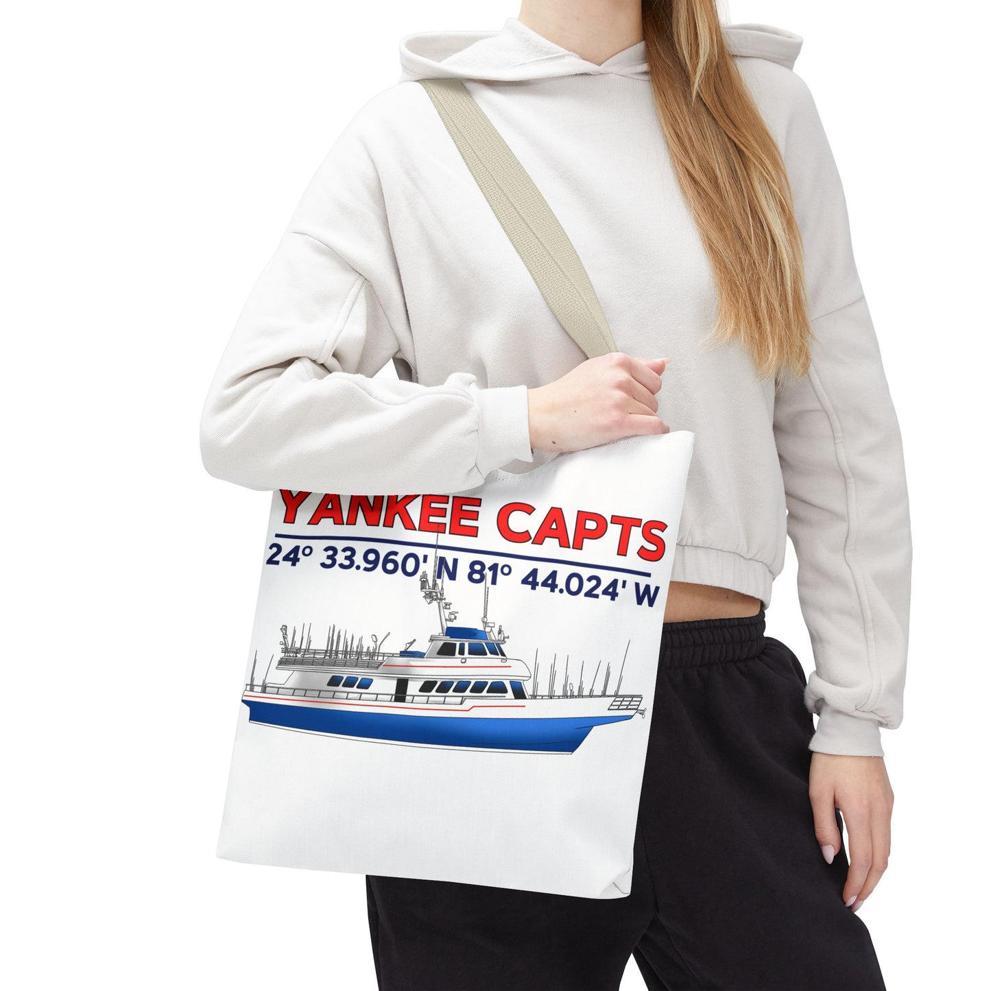 Yankee Capts Tote Bag - Nautical Design for Fishing Lovers