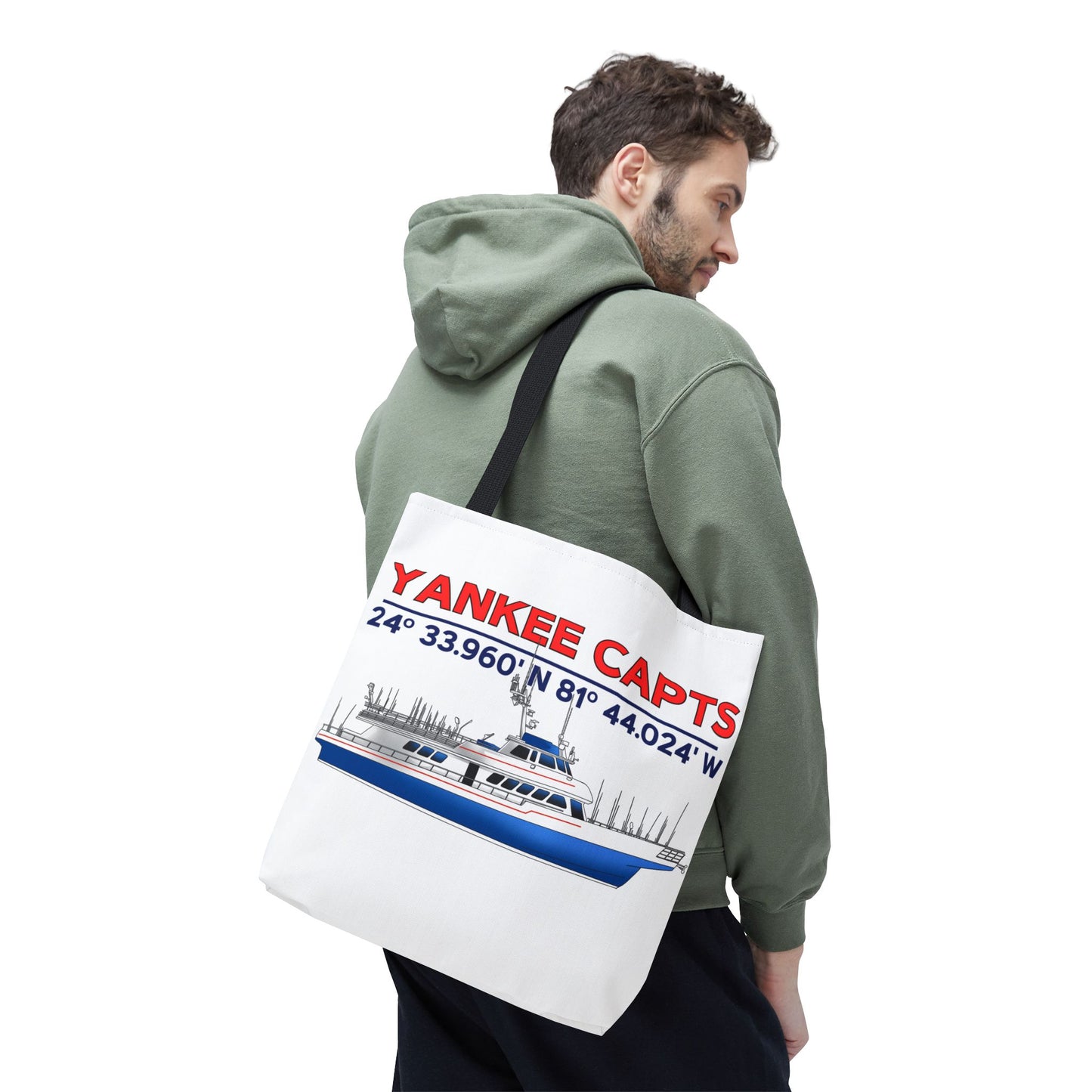 Yankee Capts Tote Bag - Nautical Design for Fishing Lovers