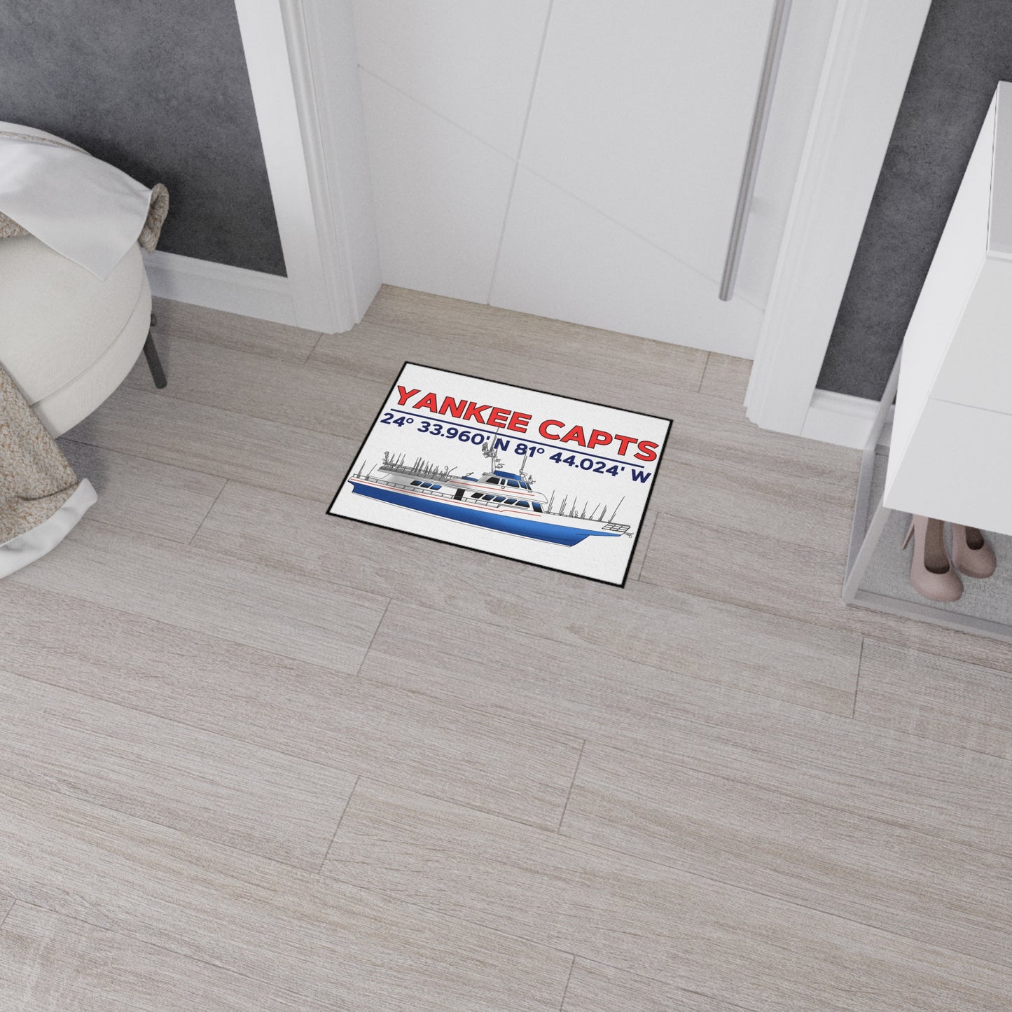 Yankee Capts Nautical Heavy Duty Floor Mat - Perfect for Fishing Enthusiasts