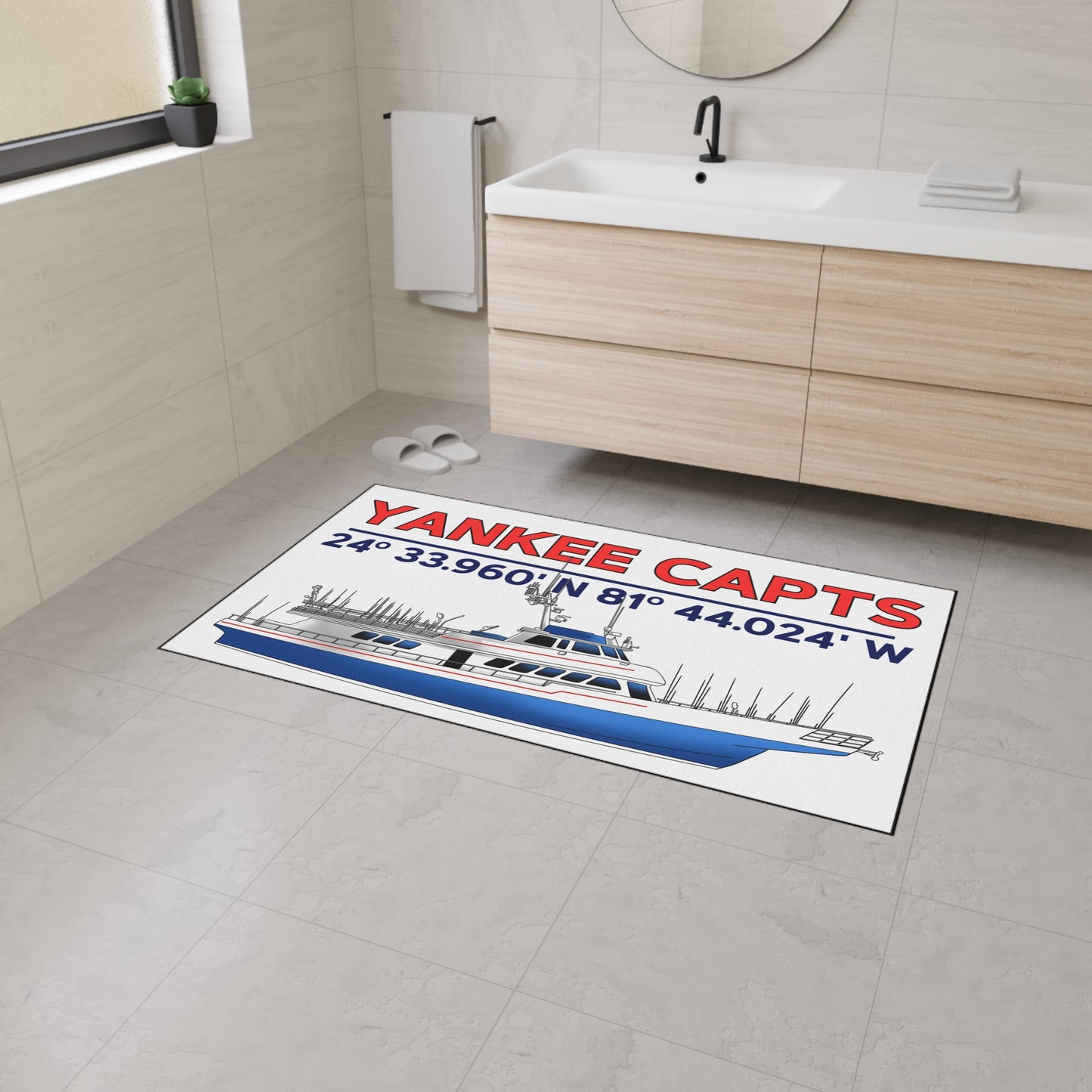 Yankee Capts Nautical Heavy Duty Floor Mat - Perfect for Fishing Enthusiasts