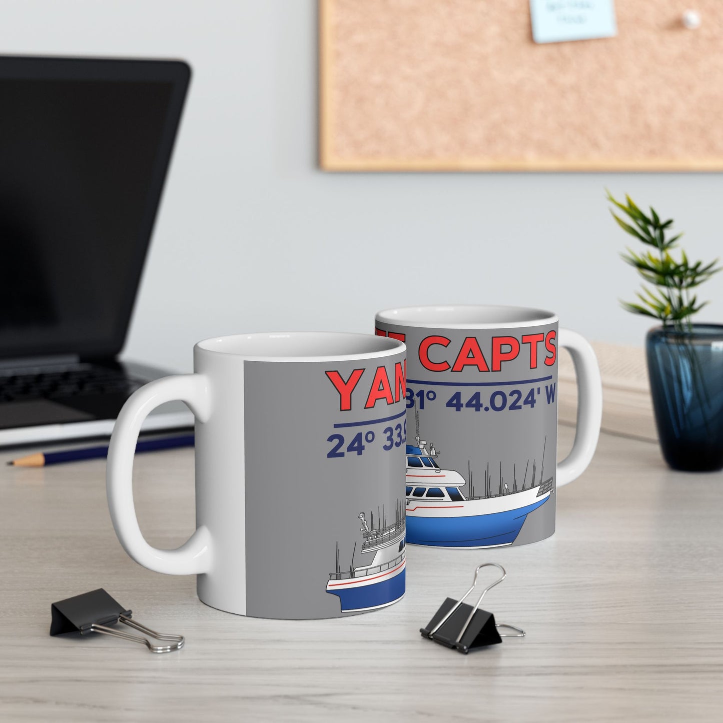Yankee Capts Coordinates and Vessel Mug