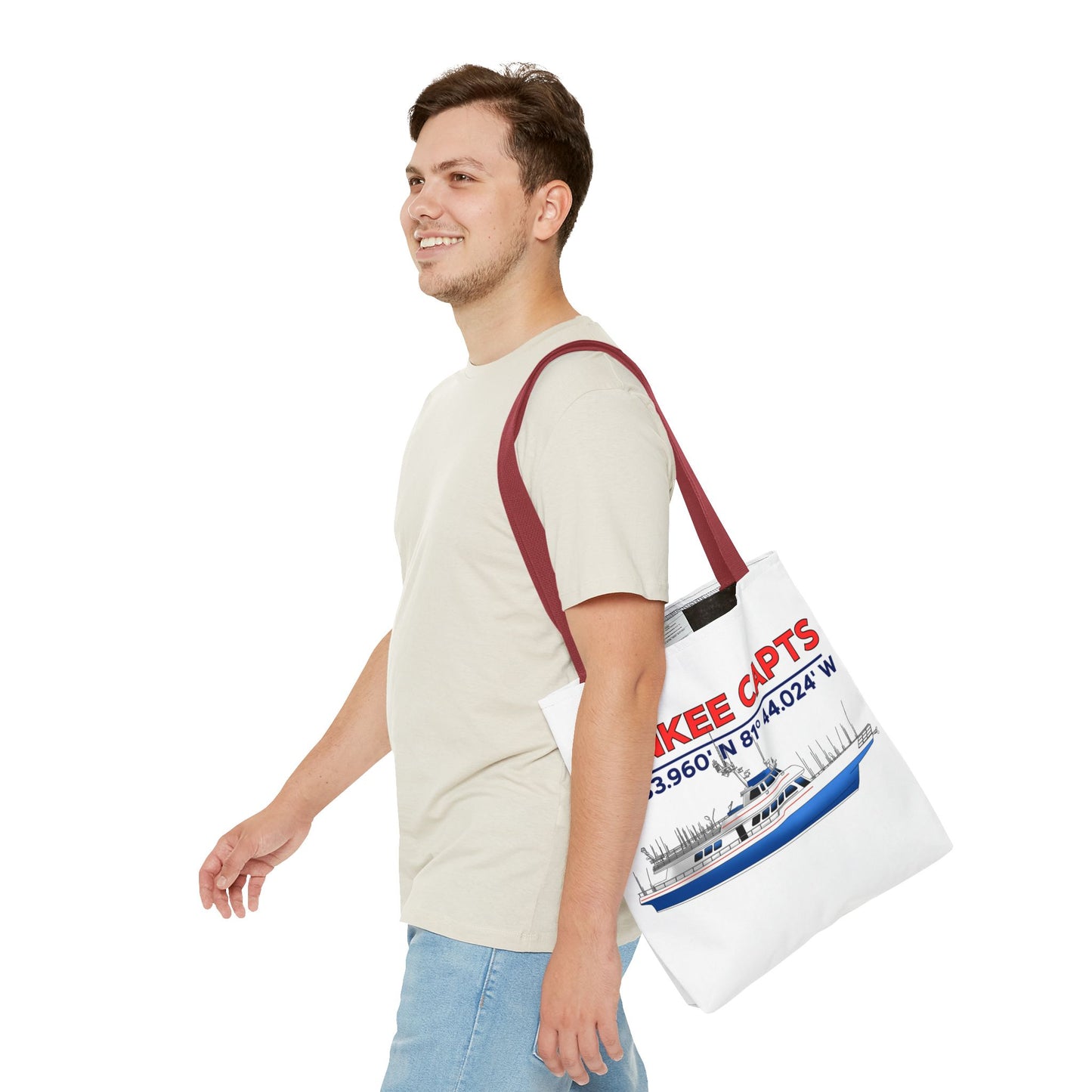 Yankee Capts Tote Bag - Nautical Design for Fishing Lovers