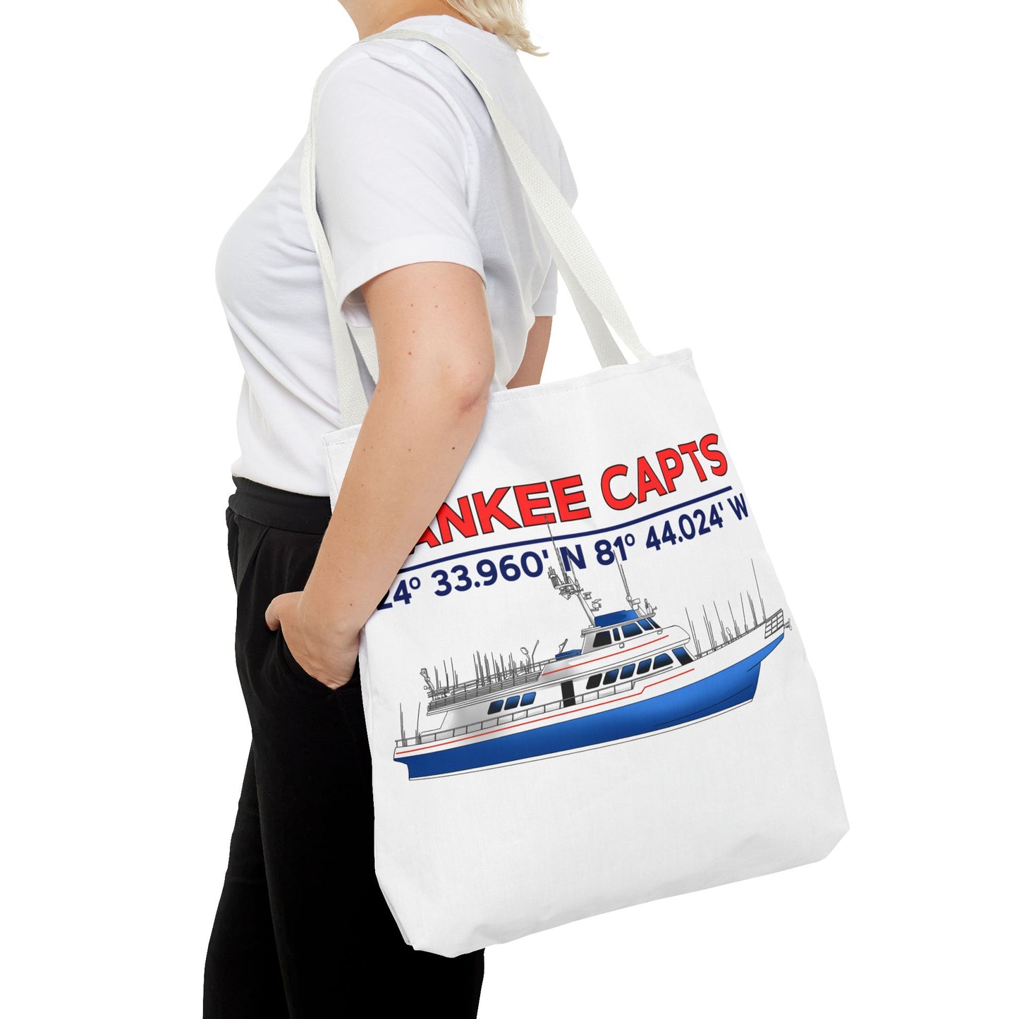 Yankee Capts Tote Bag - Nautical Design for Fishing Lovers