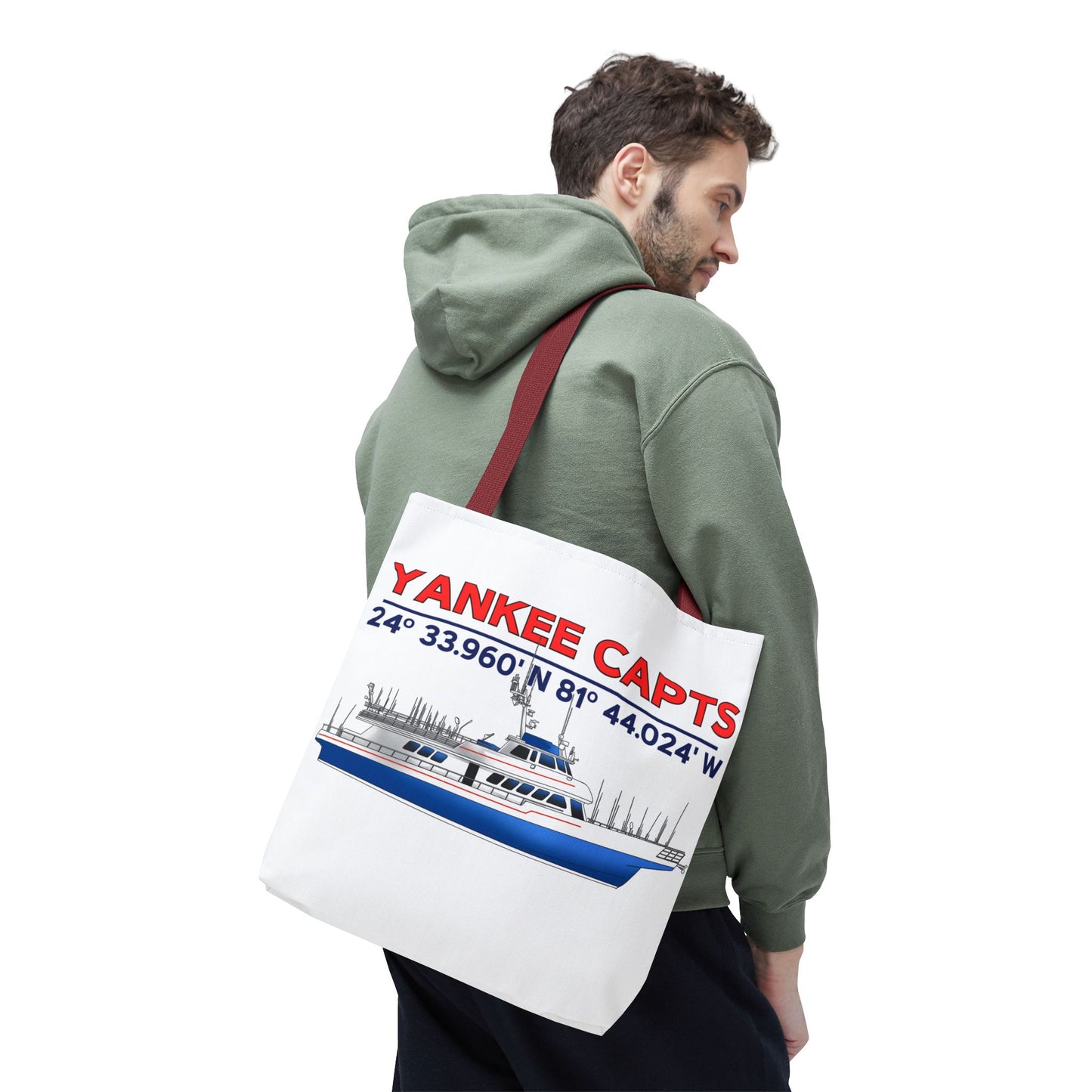 Yankee Capts Tote Bag - Nautical Design for Fishing Lovers