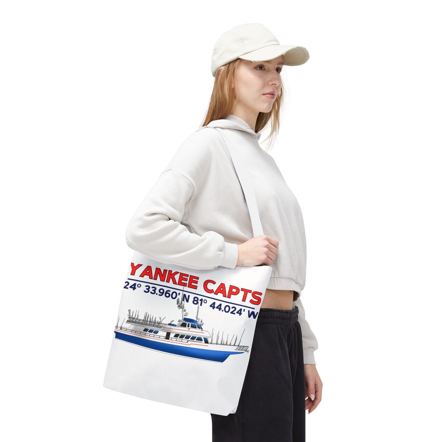 Yankee Capts Tote Bag - Nautical Design for Fishing Lovers