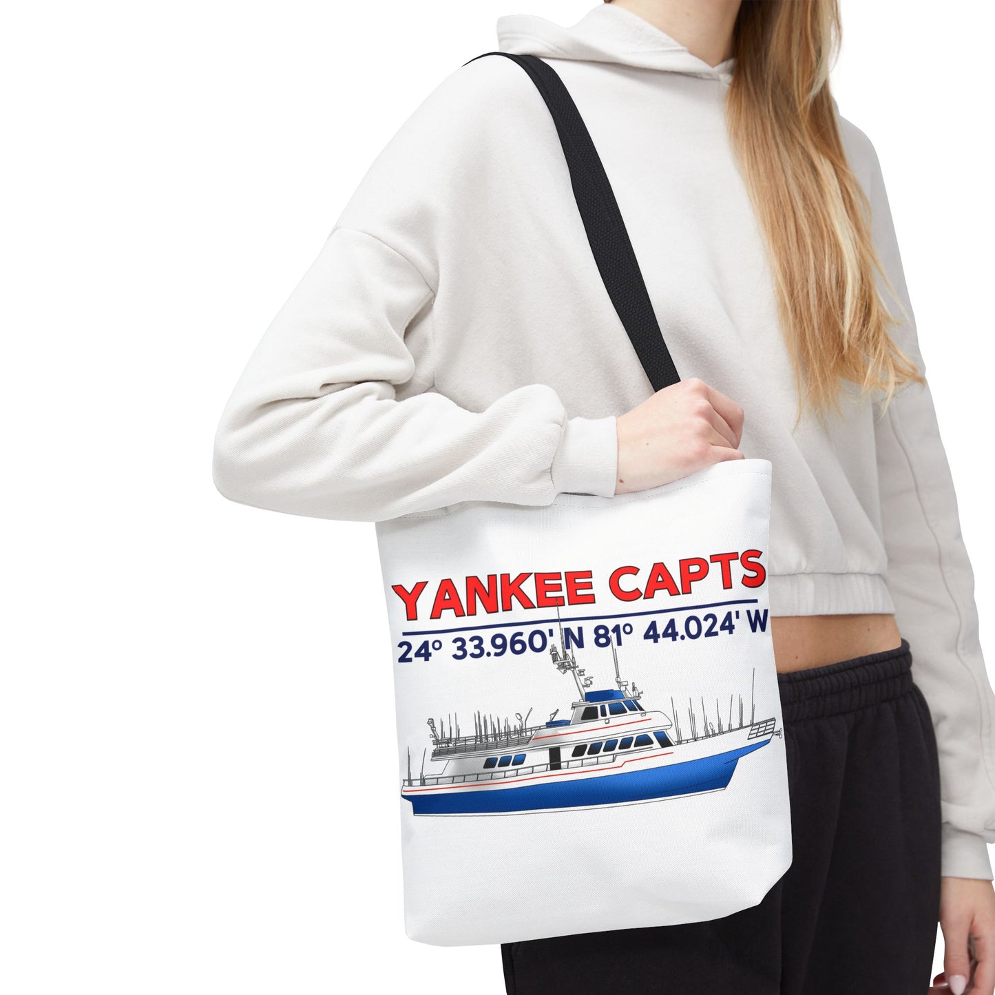 Yankee Capts Tote Bag - Nautical Design for Fishing Lovers