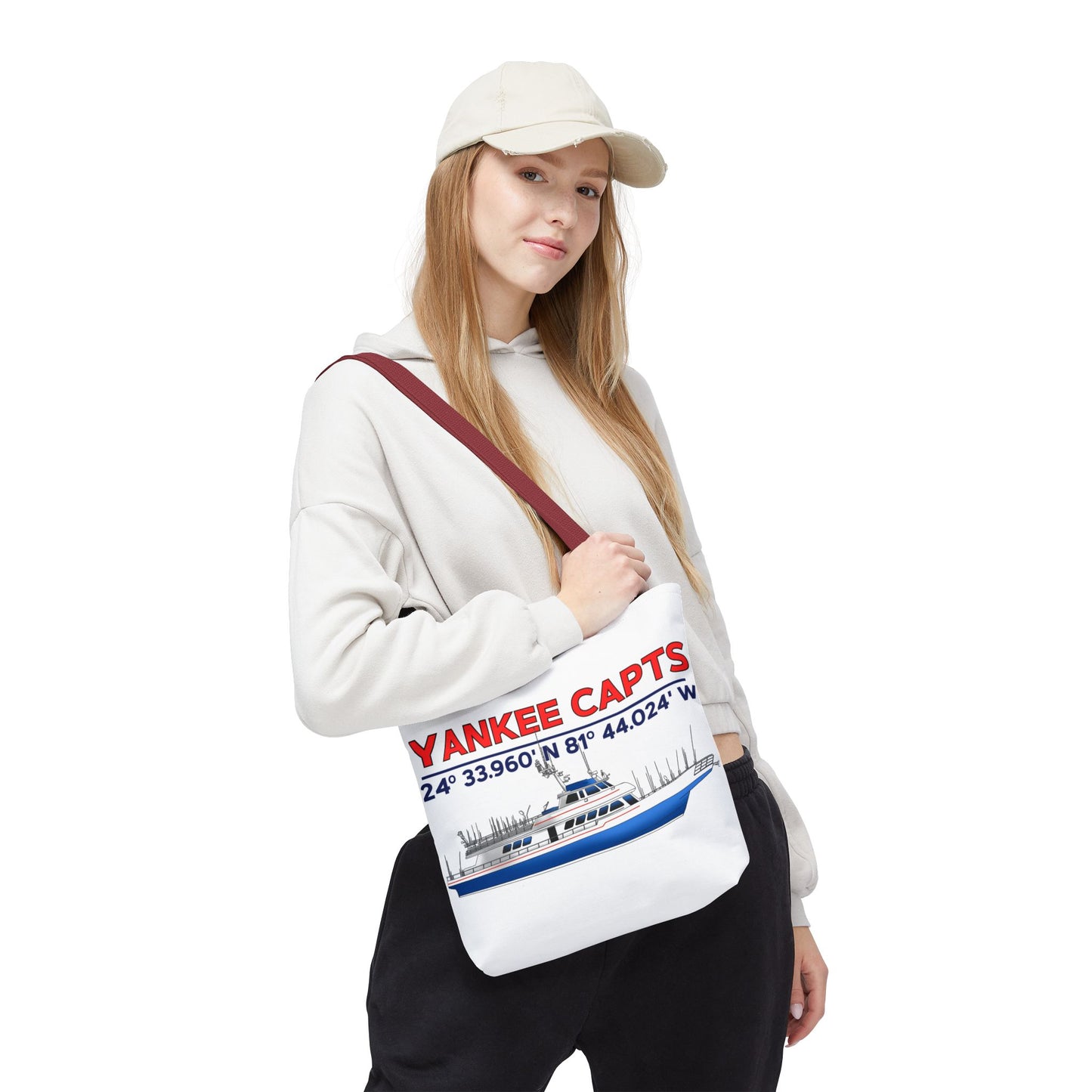 Yankee Capts Tote Bag - Nautical Design for Fishing Lovers