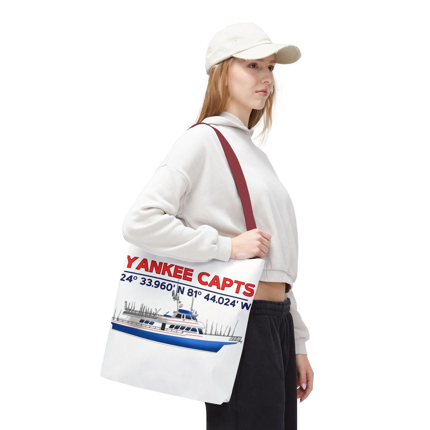 Yankee Capts Tote Bag - Nautical Design for Fishing Lovers