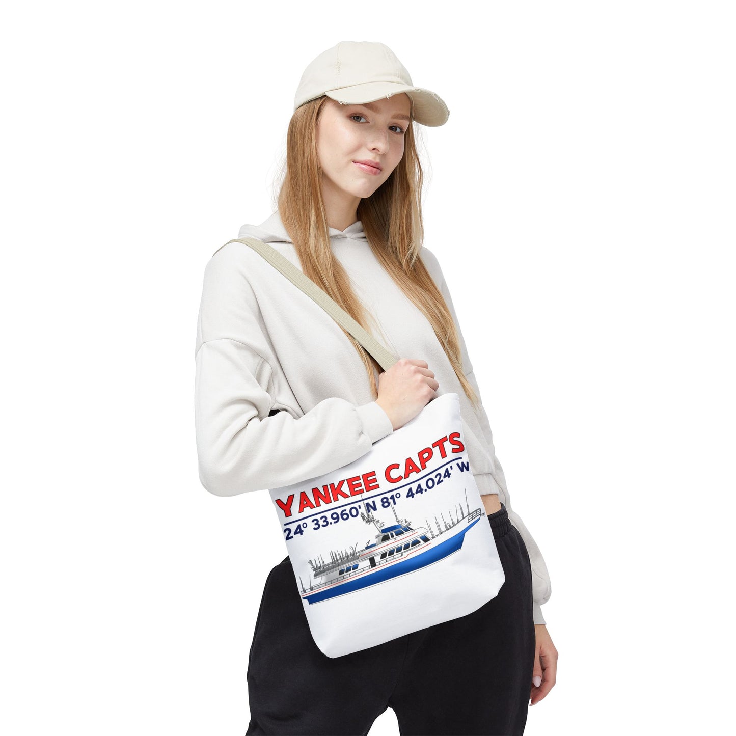 Yankee Capts Tote Bag - Nautical Design for Fishing Lovers
