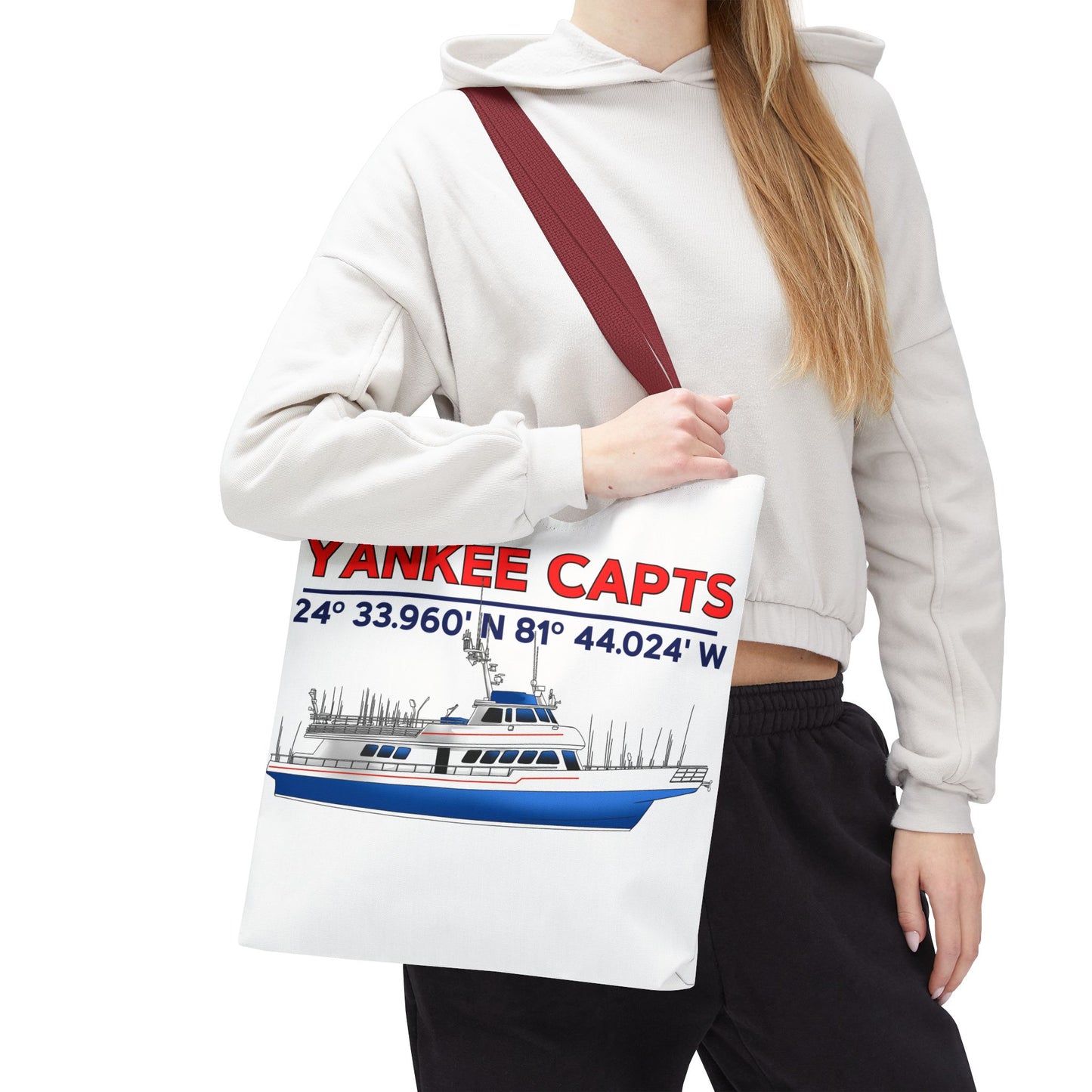 Yankee Capts Tote Bag - Nautical Design for Fishing Lovers