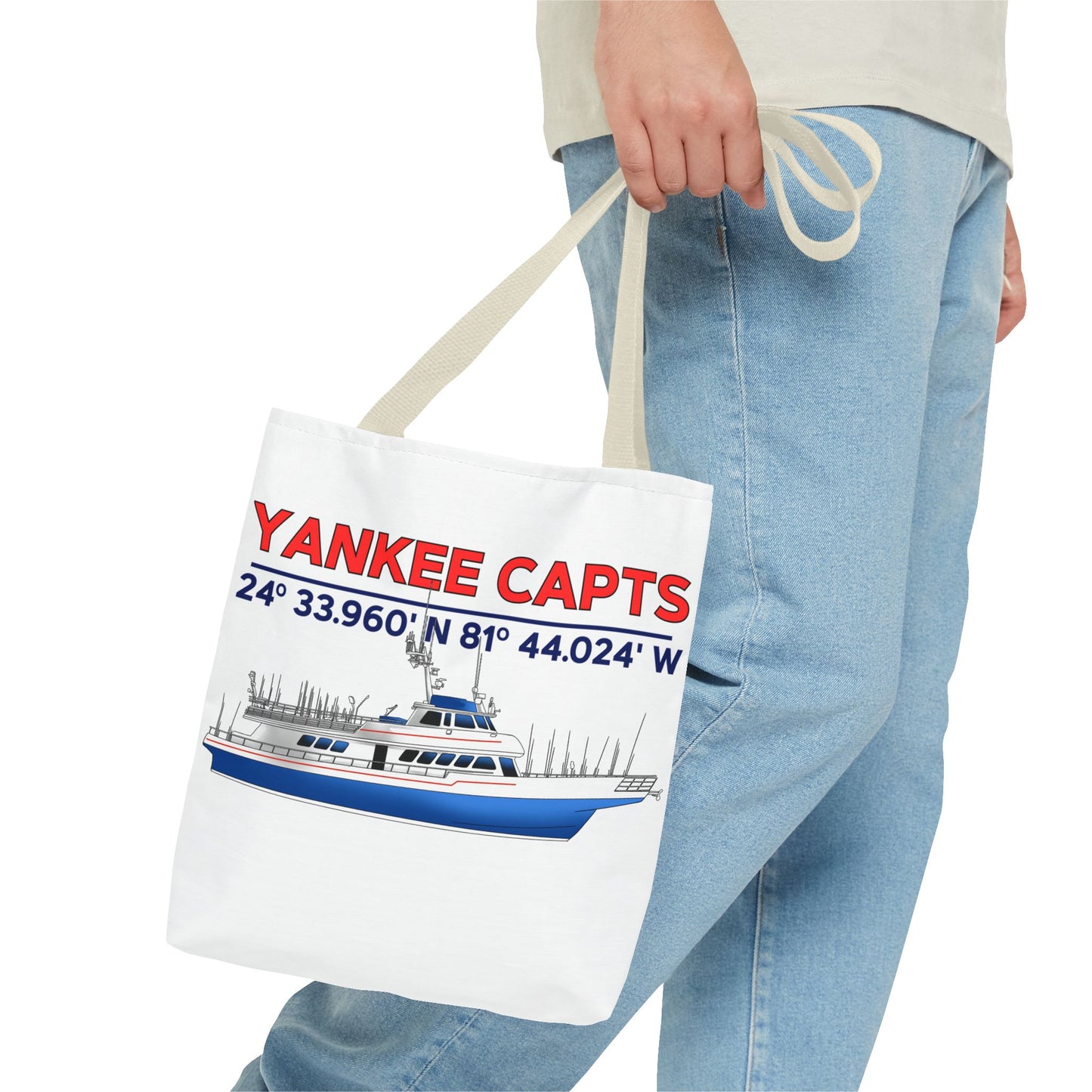 Yankee Capts Tote Bag - Nautical Design for Fishing Lovers