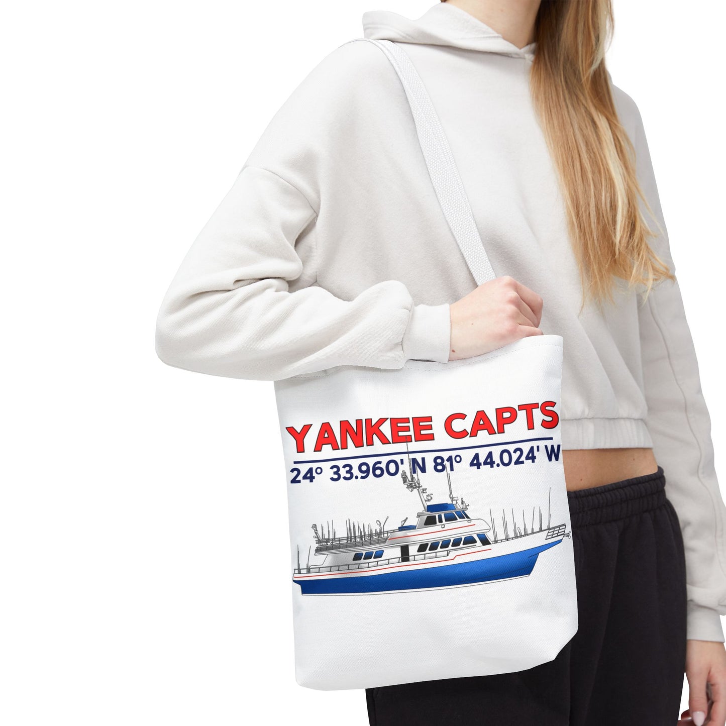 Yankee Capts Tote Bag - Nautical Design for Fishing Lovers