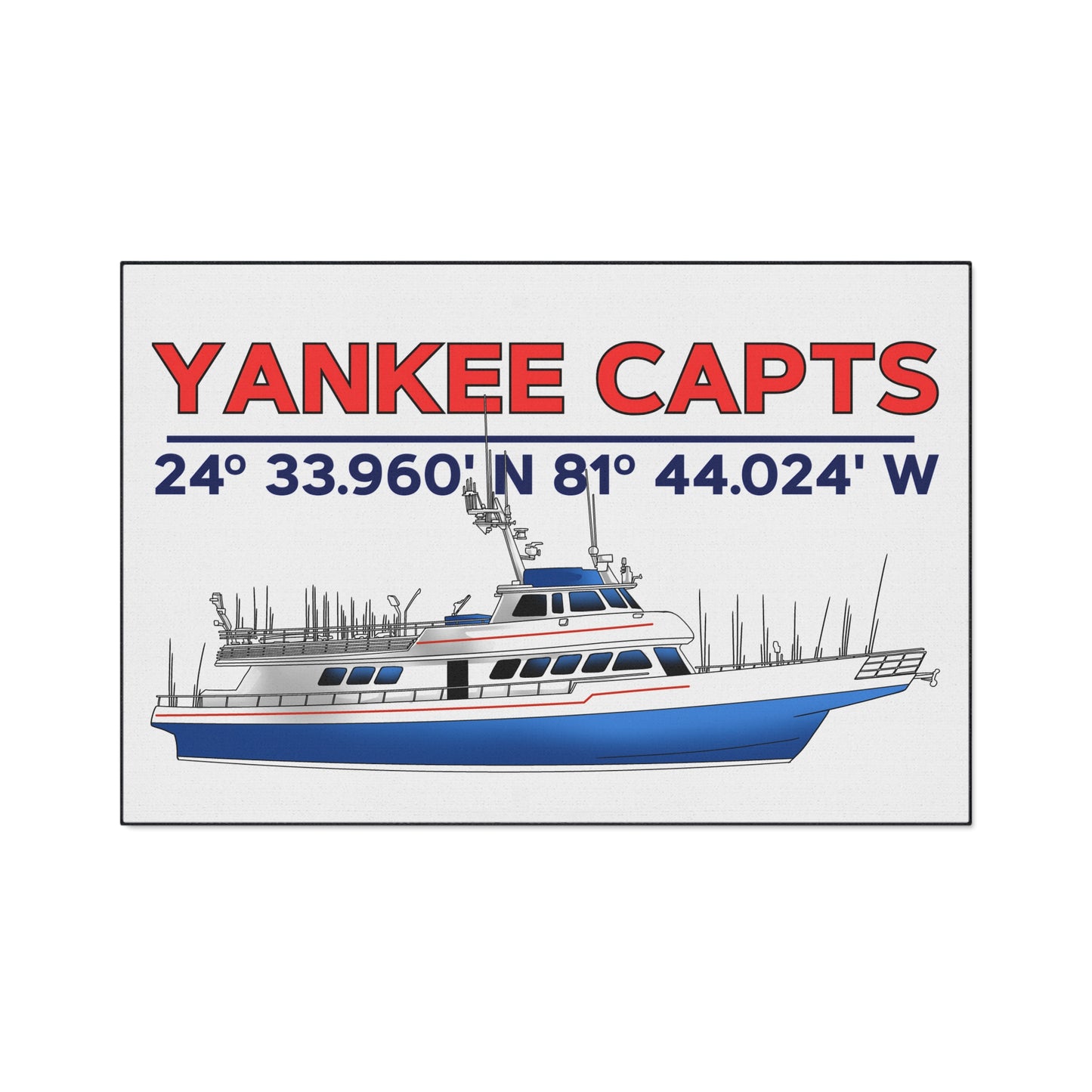 Yankee Capts Nautical Heavy Duty Floor Mat - Perfect for Fishing Enthusiasts
