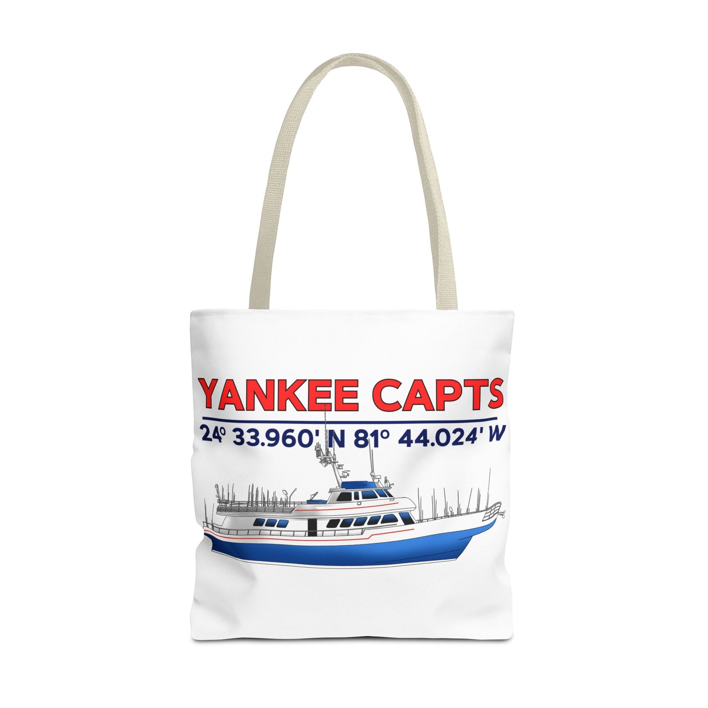 Yankee Capts Tote Bag - Nautical Design for Fishing Lovers