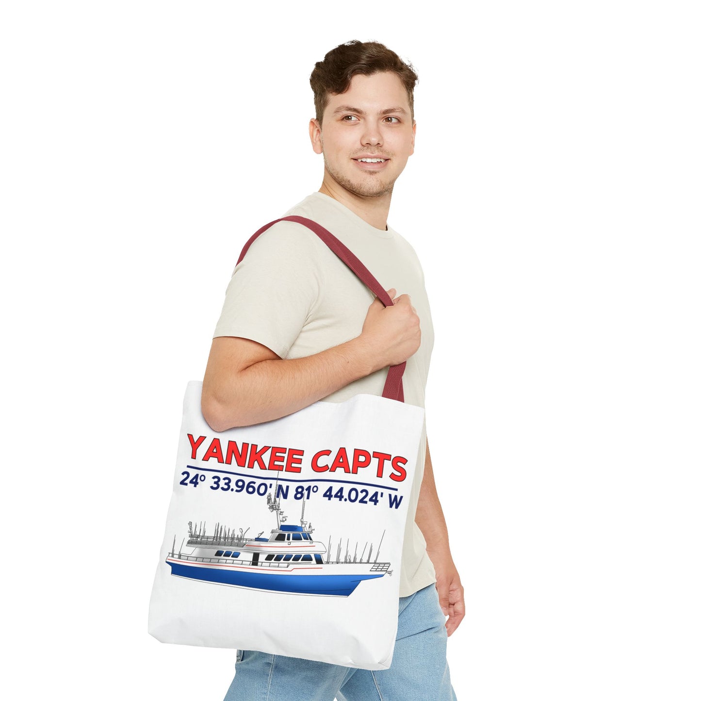 Yankee Capts Tote Bag - Nautical Design for Fishing Lovers