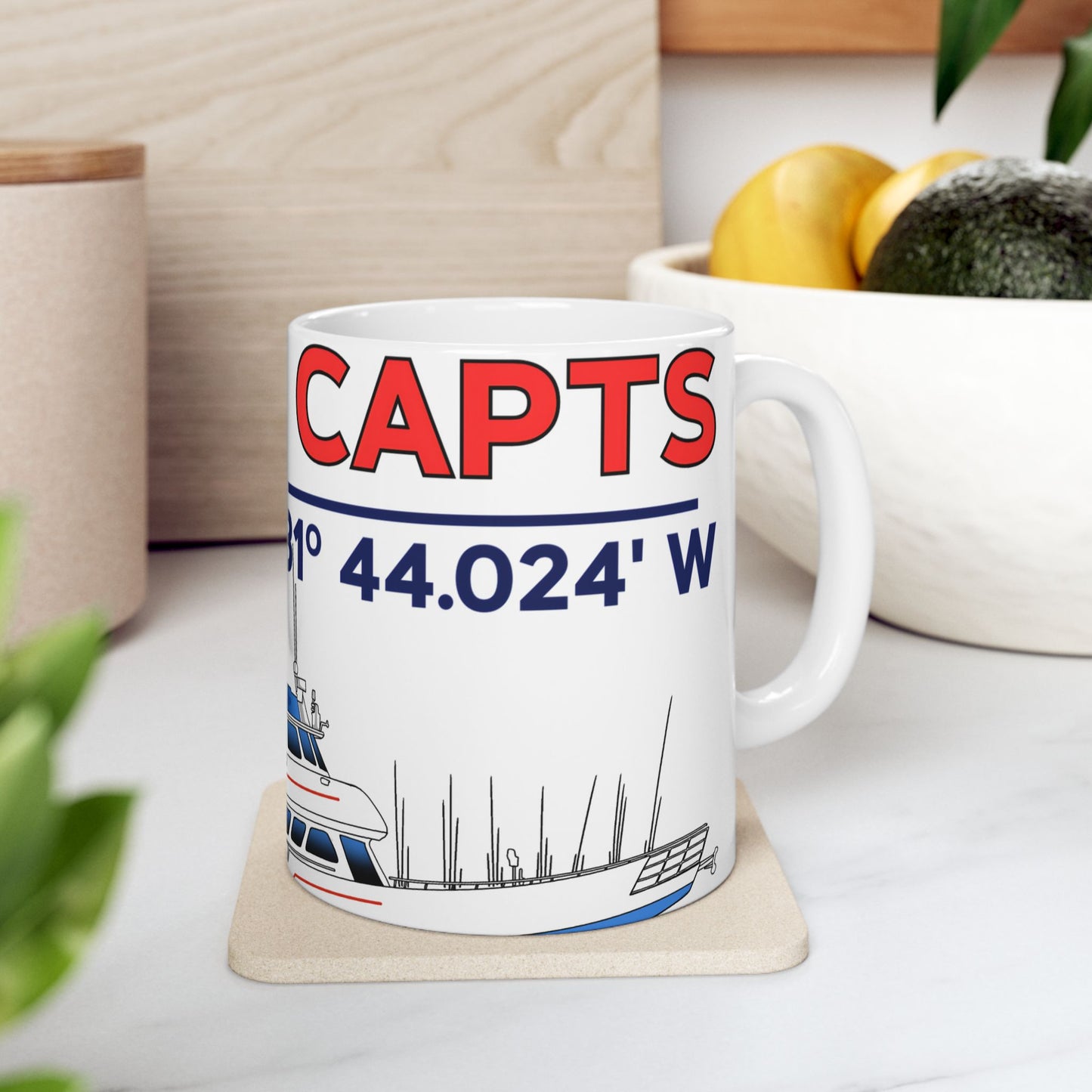 Yankee Capts Coordinates and Vessel Mug