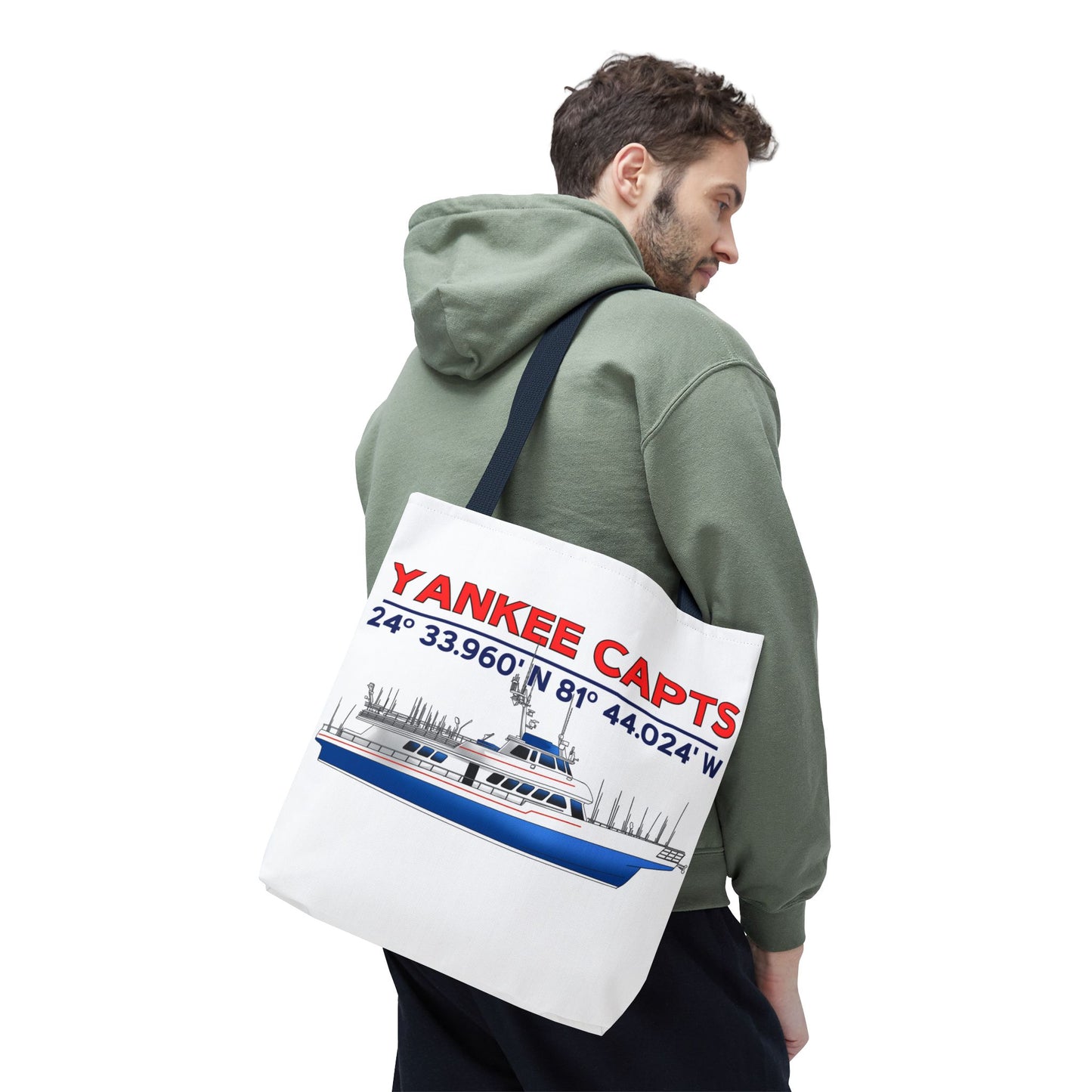 Yankee Capts Tote Bag - Nautical Design for Fishing Lovers