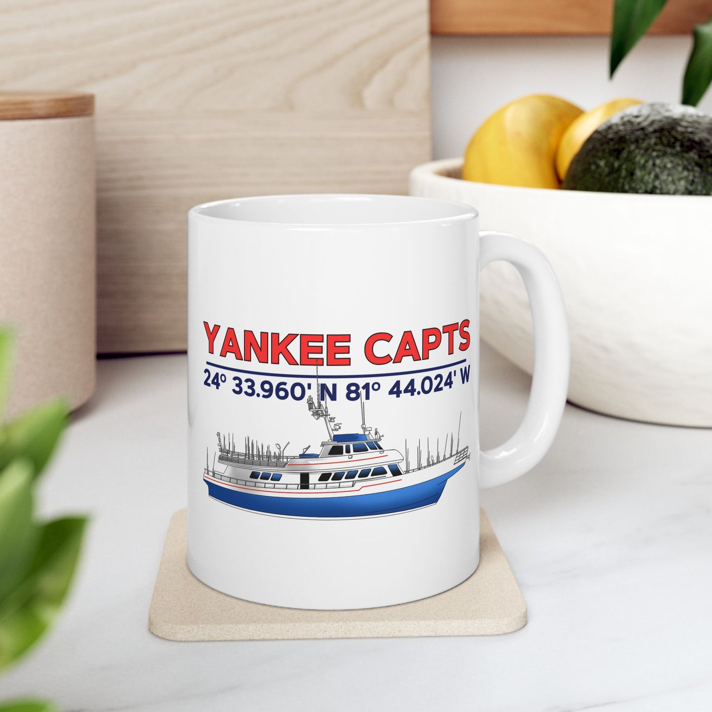 Yankee Capts Coordinates and Vessel Mug