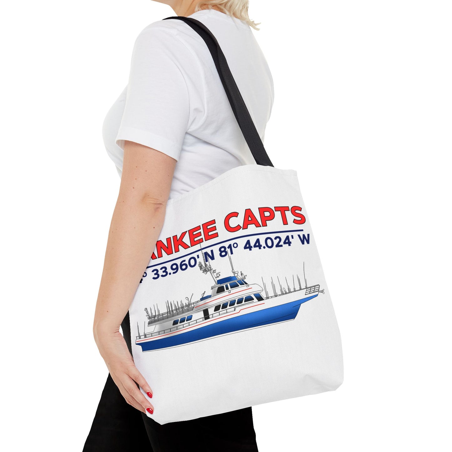 Yankee Capts Tote Bag - Nautical Design for Fishing Lovers