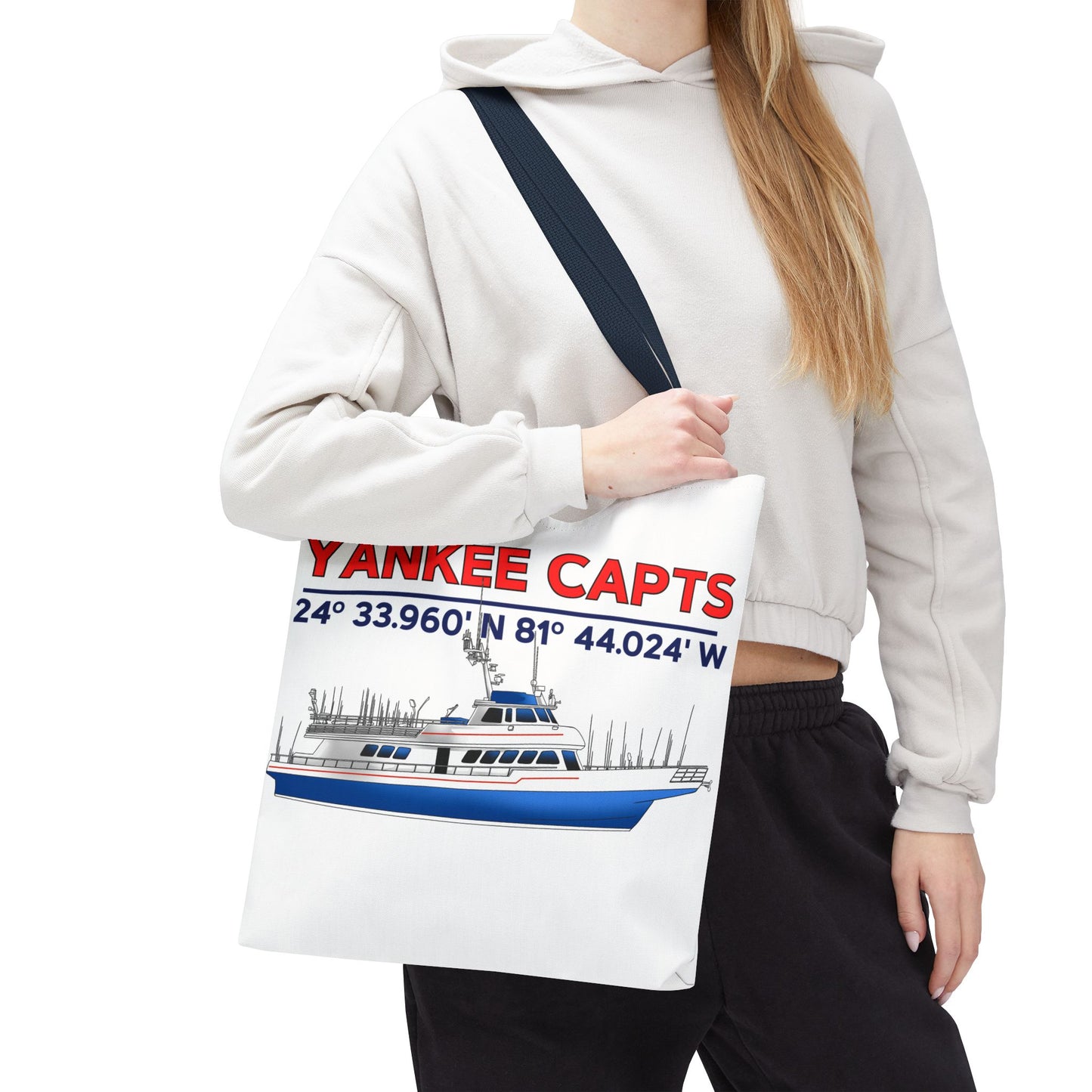Yankee Capts Tote Bag - Nautical Design for Fishing Lovers
