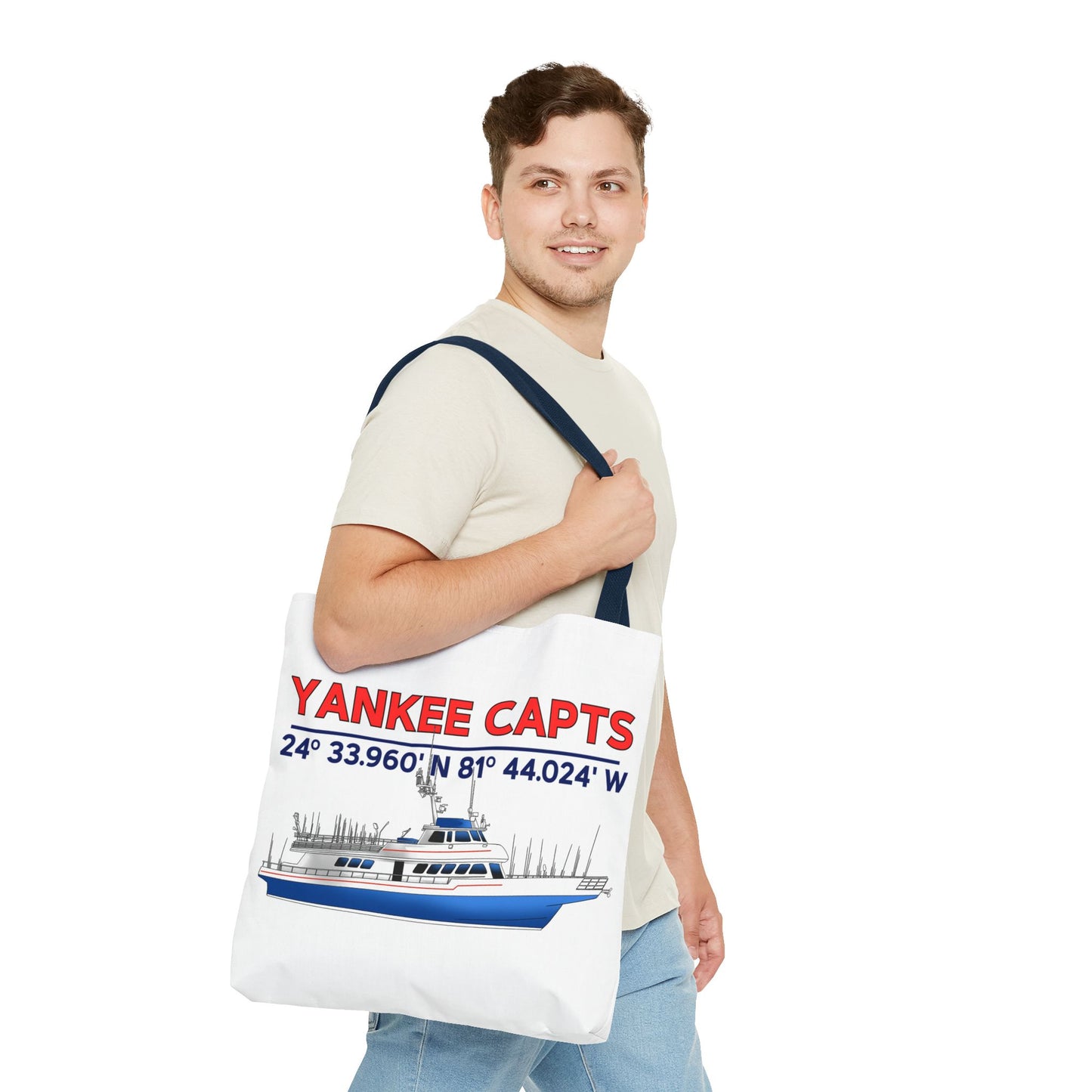 Yankee Capts Tote Bag - Nautical Design for Fishing Lovers