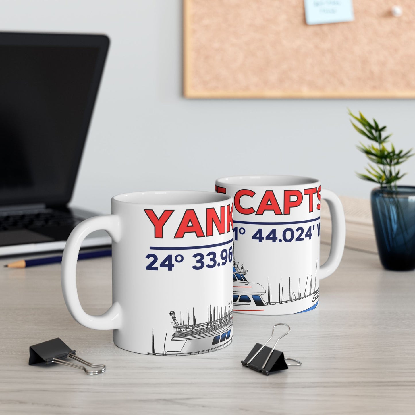 Yankee Capts Coordinates and Vessel Mug
