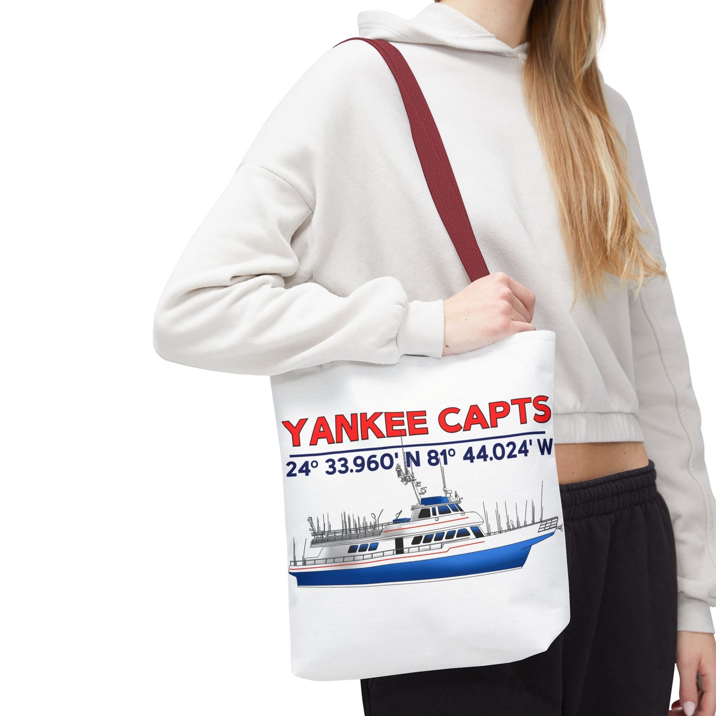 Yankee Capts Tote Bag - Nautical Design for Fishing Lovers