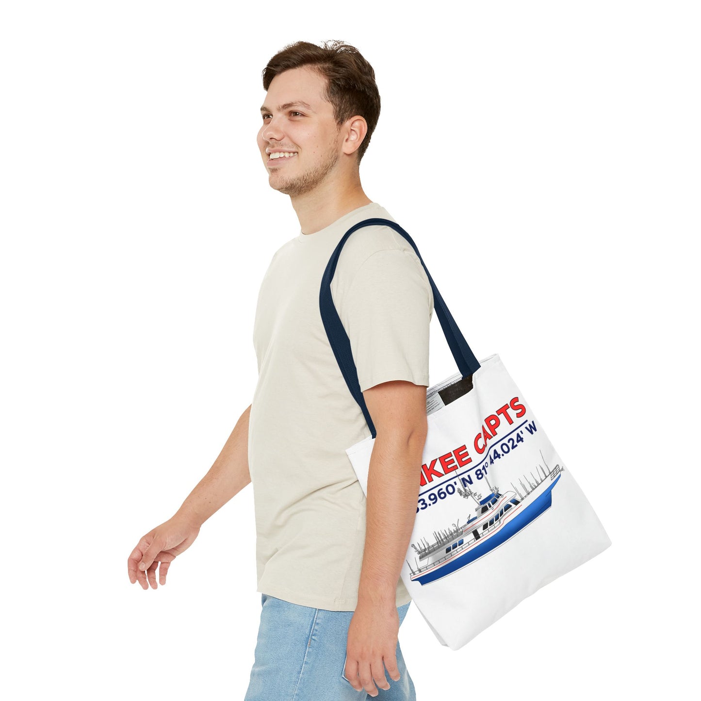 Yankee Capts Tote Bag - Nautical Design for Fishing Lovers