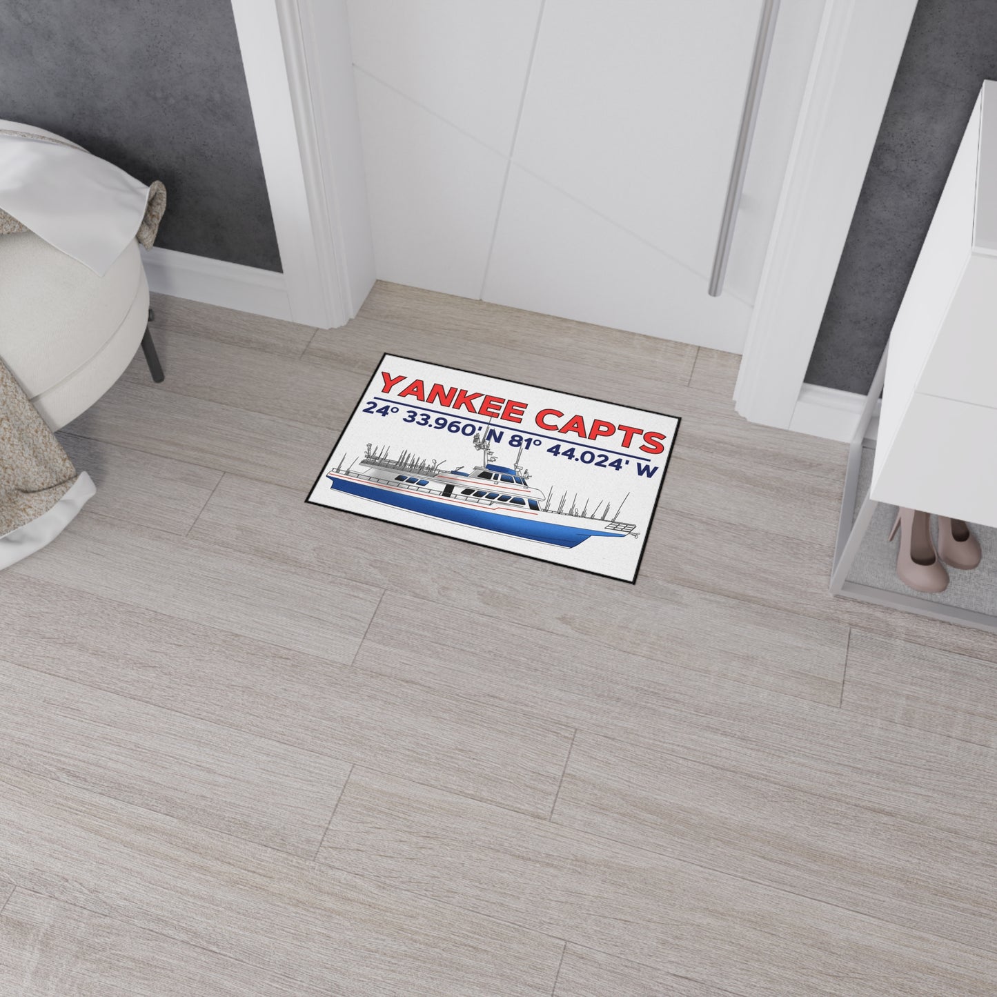 Yankee Capts Nautical Heavy Duty Floor Mat - Perfect for Fishing Enthusiasts