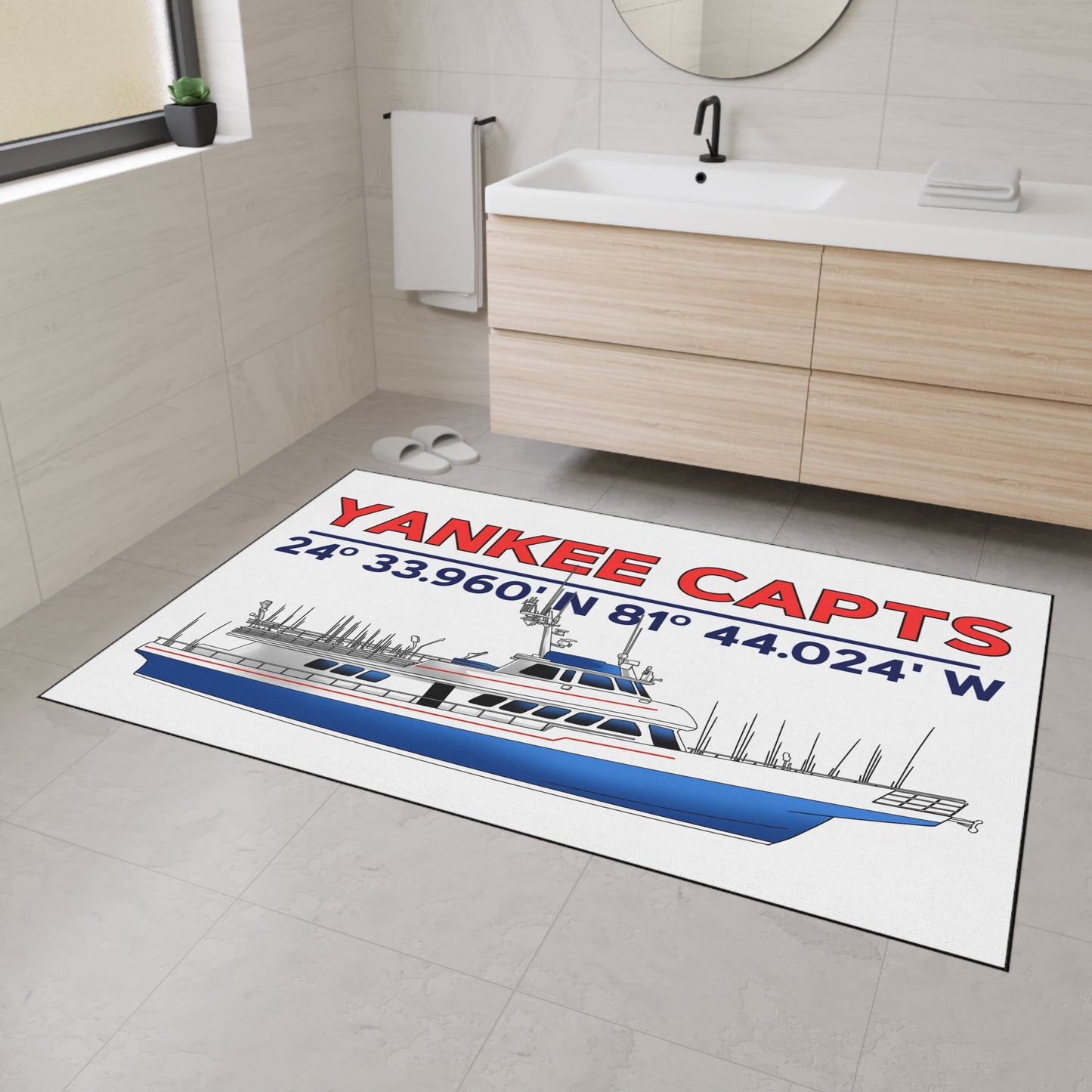 Yankee Capts Nautical Heavy Duty Floor Mat - Perfect for Fishing Enthusiasts
