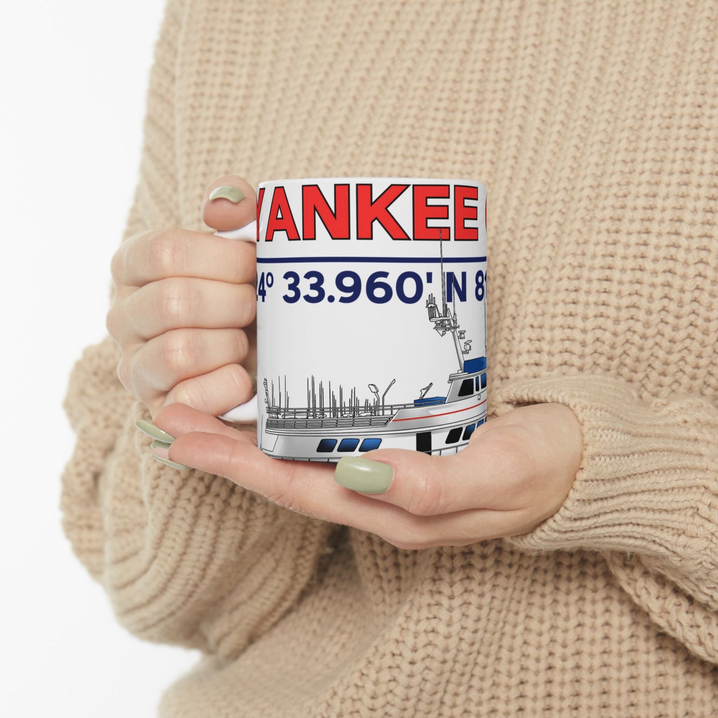 Yankee Capts Coordinates and Vessel Mug