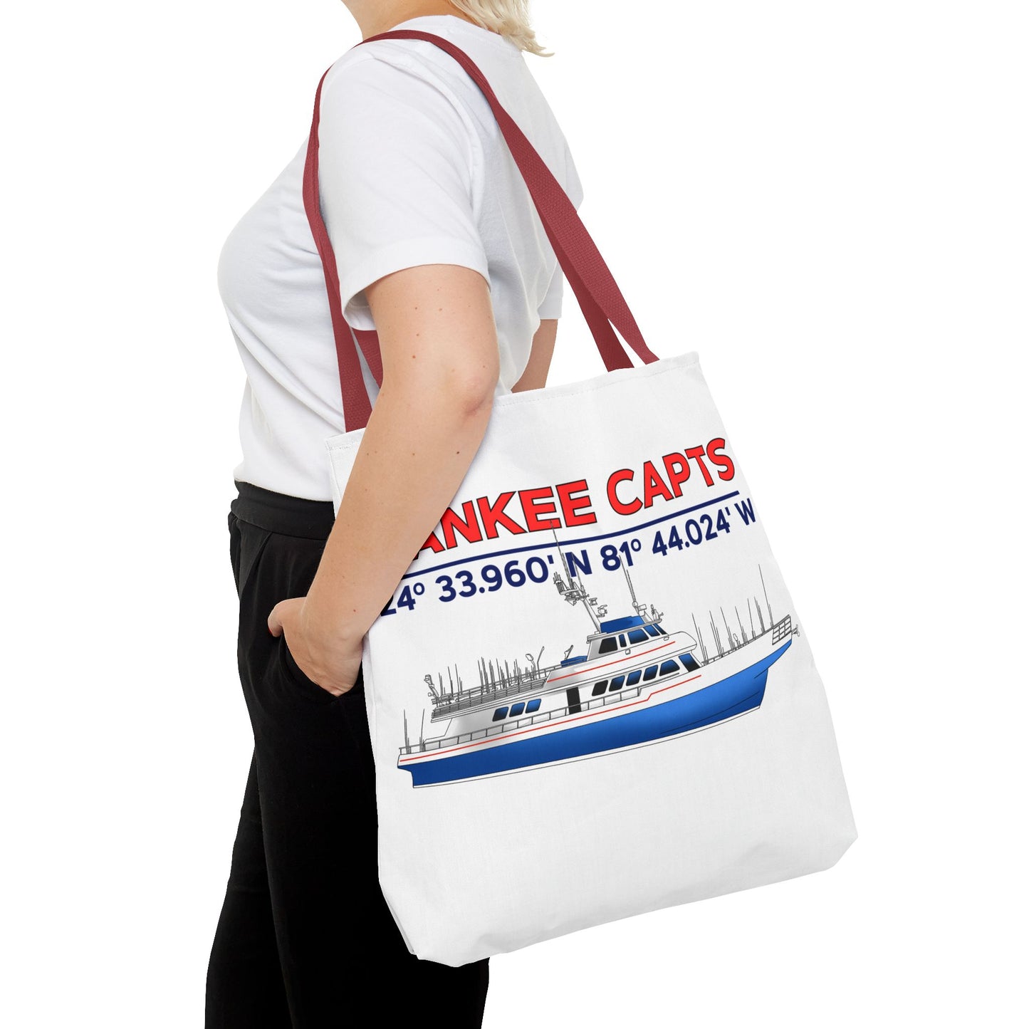 Yankee Capts Tote Bag - Nautical Design for Fishing Lovers
